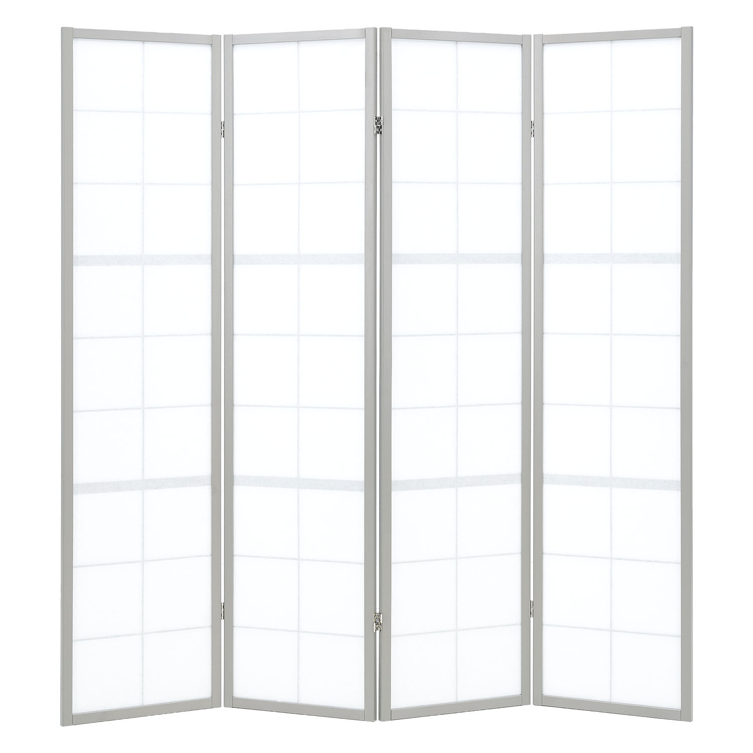 Paravent Grey Shoji | 4-panel | Wood | Room Divider | Partition Privacy Screen
