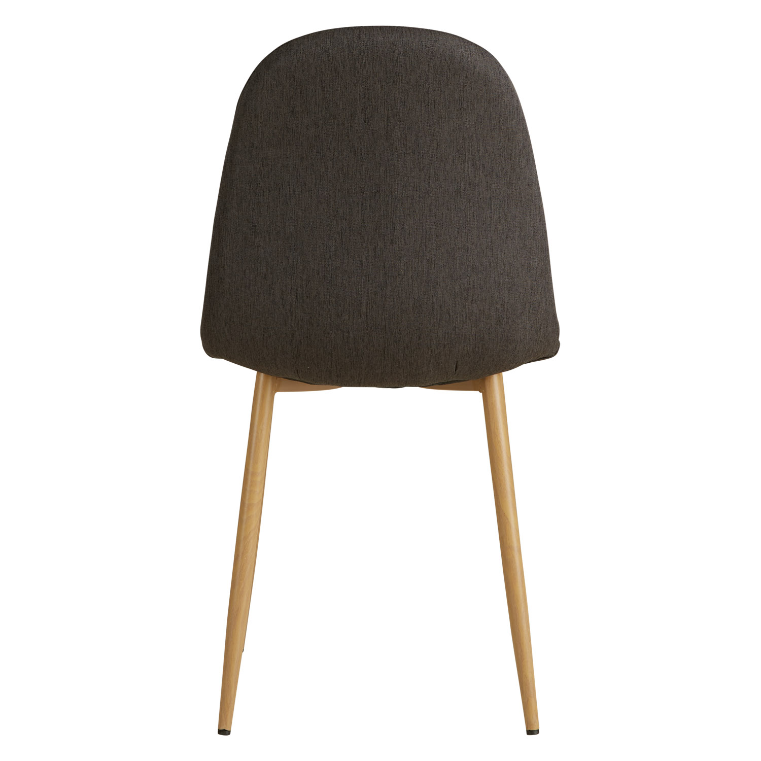 Set of 2 Upholstered Linen Chairs in Anthracite – Elegant dining chairs with rounded backs and wood-effect legs