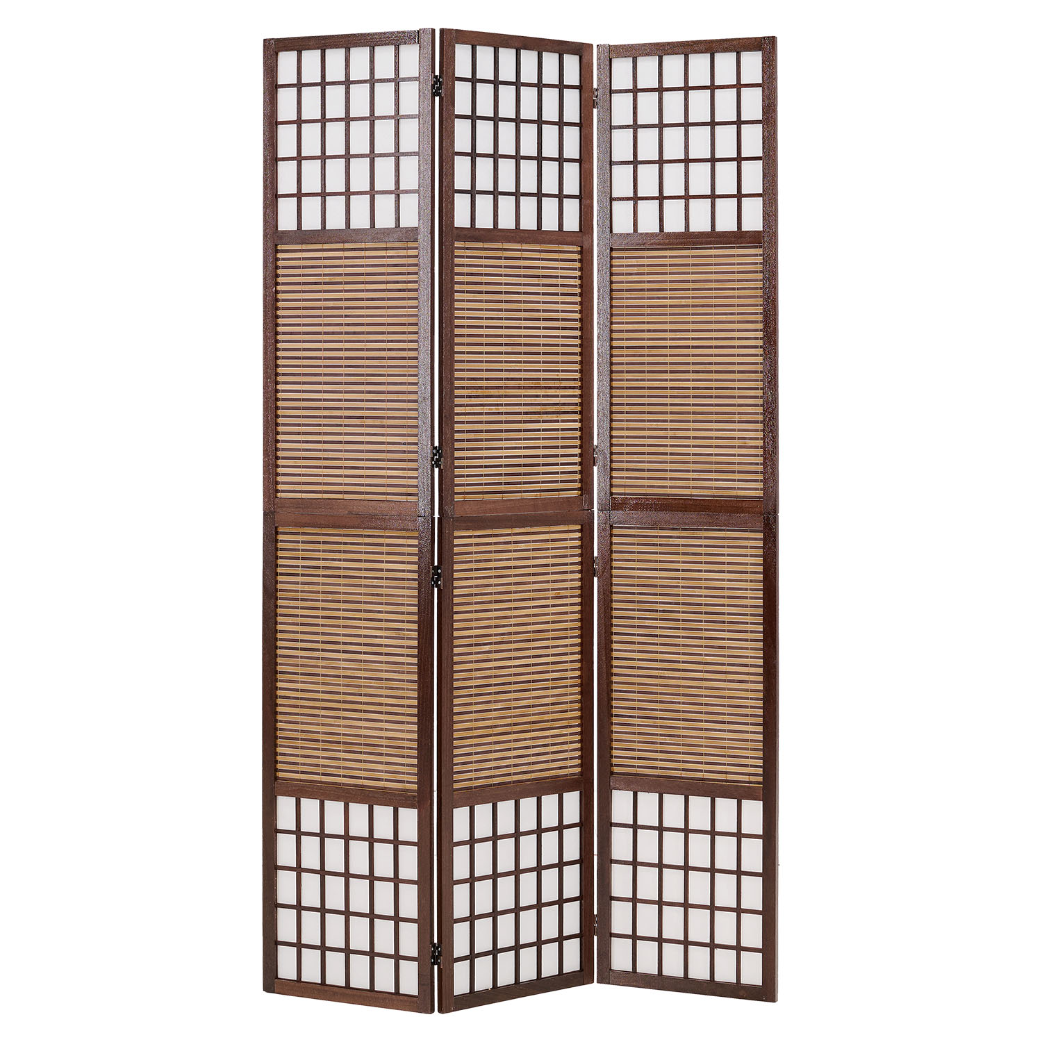 Paravent Room Divider 3 4 Parts Wood Partition Privacy Screen Brown