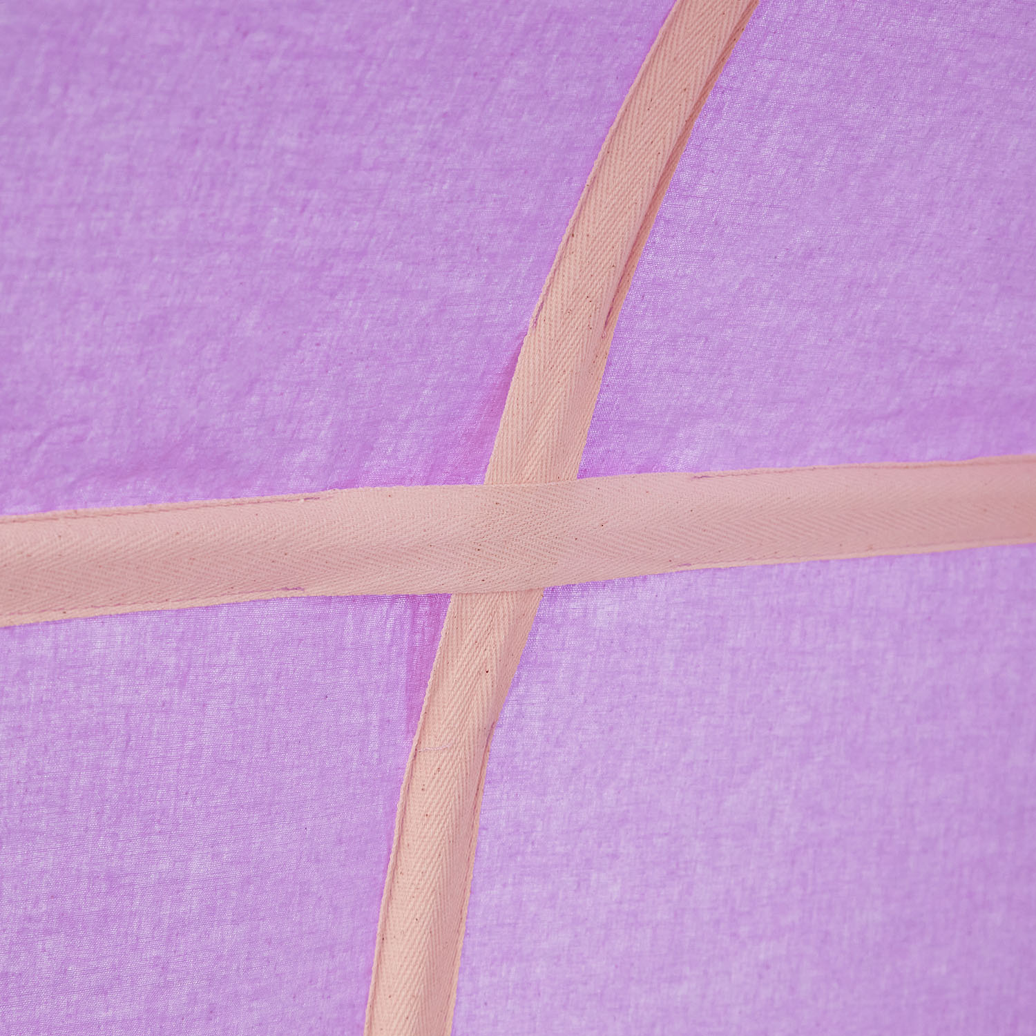 Loft Bed for Kids 90x200 cm White with Curtain in Lilac Beige | Tunnel | without Slatted Frame