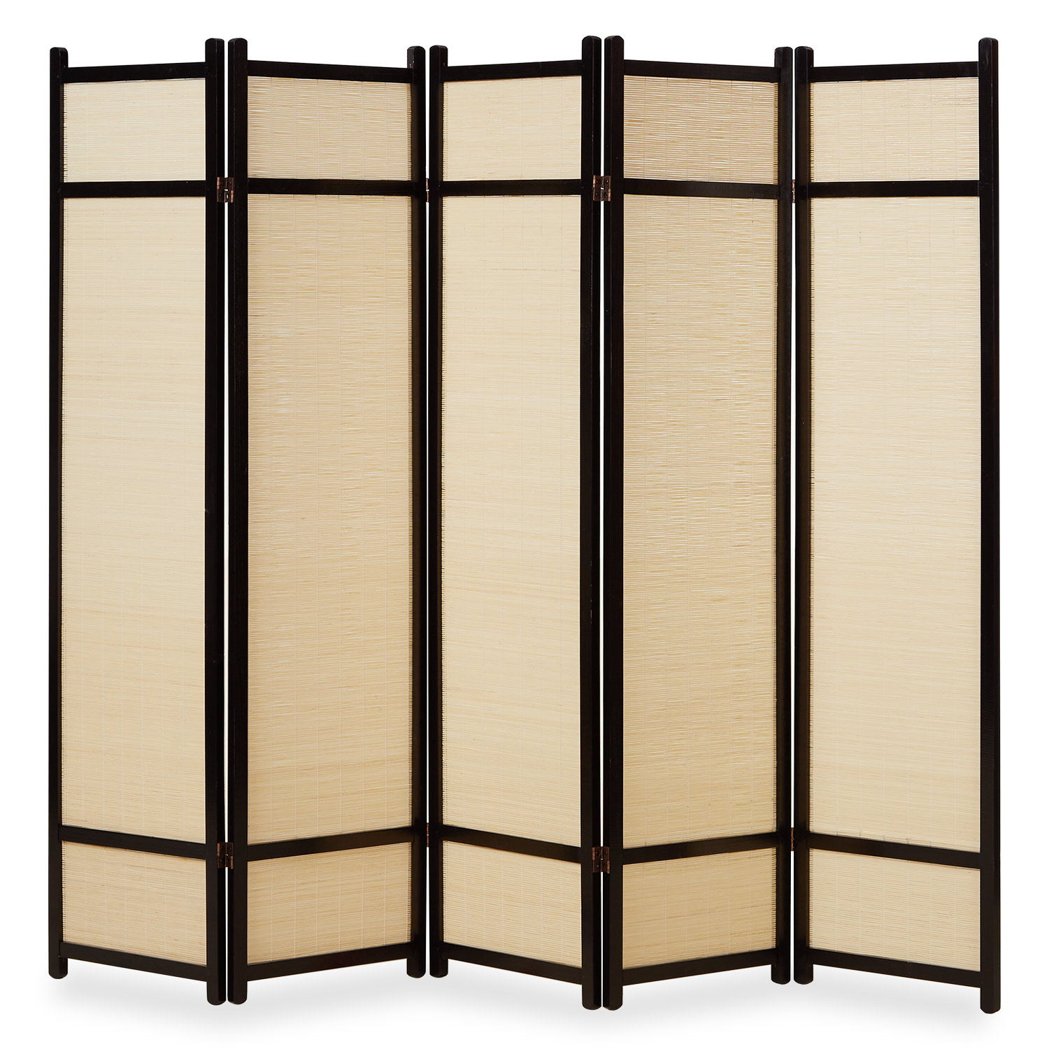 Paravent Brown Bamboo Natural | 5-panel | Wood | Room Divider Partition Privacy Screen