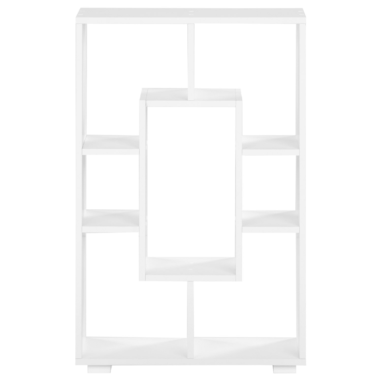 Shelf 4 Versions Floor or Wall Shelf 7 Compartments Bookcase Oak White Wood Solid Modern