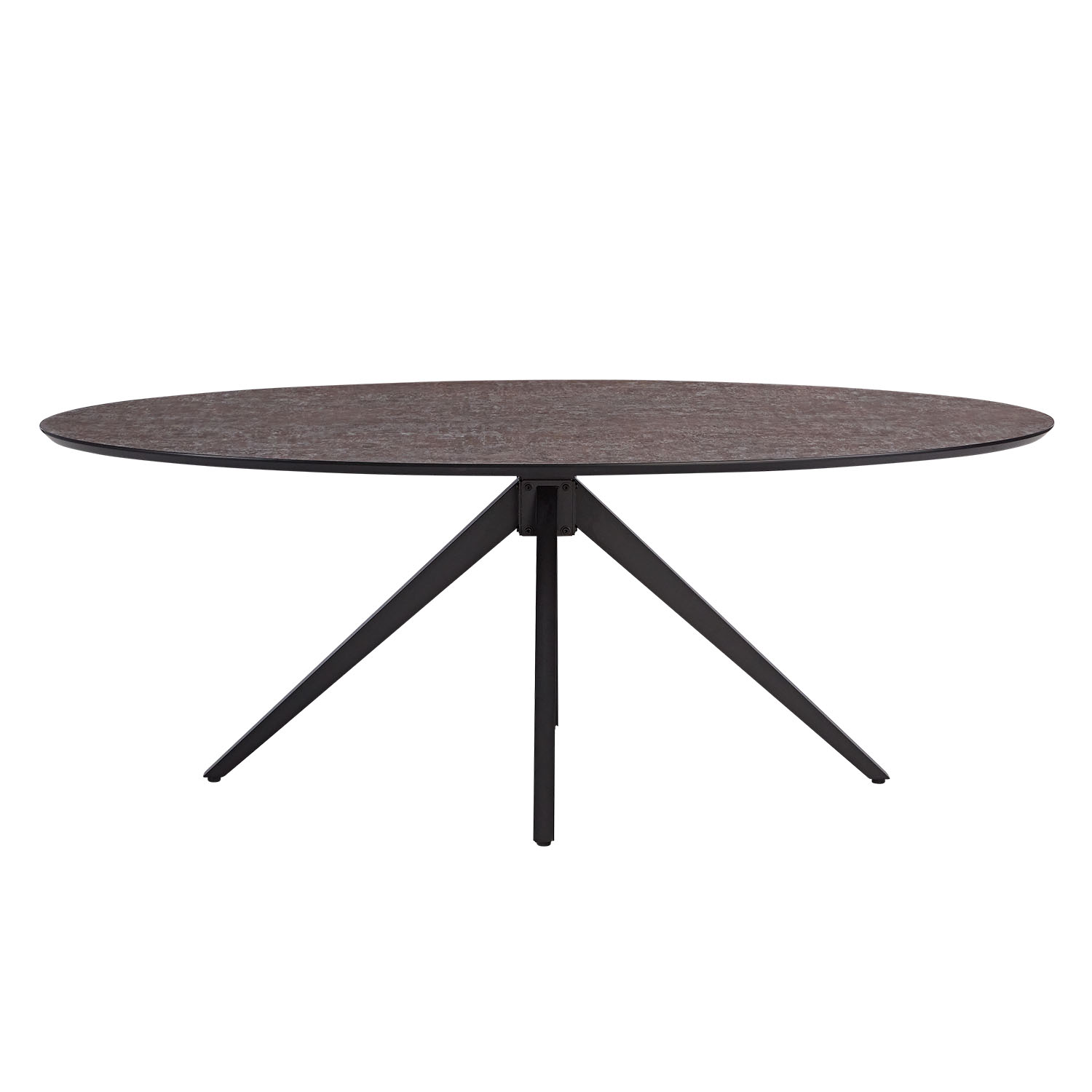 Modern Dining Table Oval Kitchen Table 200 cm Brown Black Table 8 Seater Industrial Look