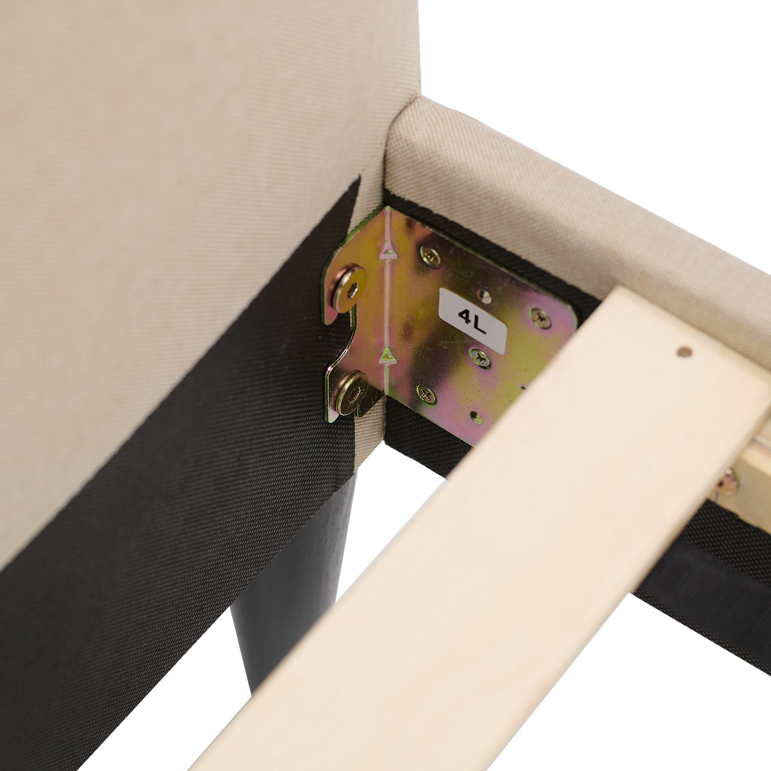 Upholstered bed 140x200 cm beige | with slatted frame | double fabric bed frame