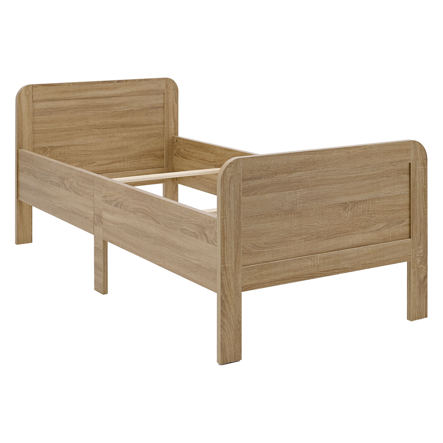 Comfort Bed 100x200 cm Natural | Senior Bed Height Adjustable | Single Bed | Wood | without Slatted Frame
