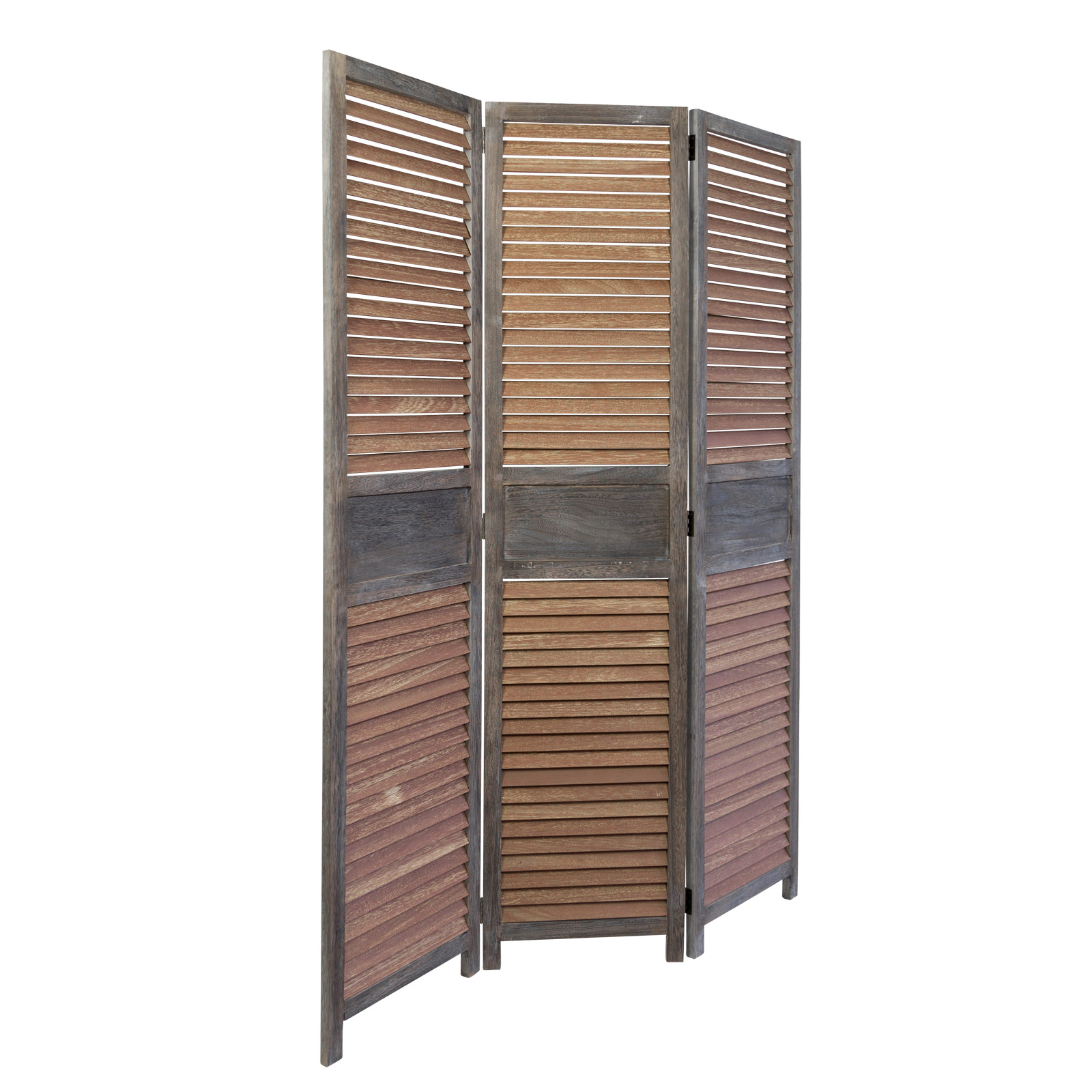 Paravent Brown Wooden Slats | 3-panel | Wood | Room Divider Partition Privacy Screen