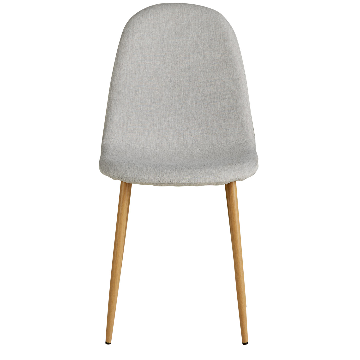 Set of 6 Upholstered Linen Chairs in Gray with Rounded Backrests – Modern Dining Chairs Without Armrests