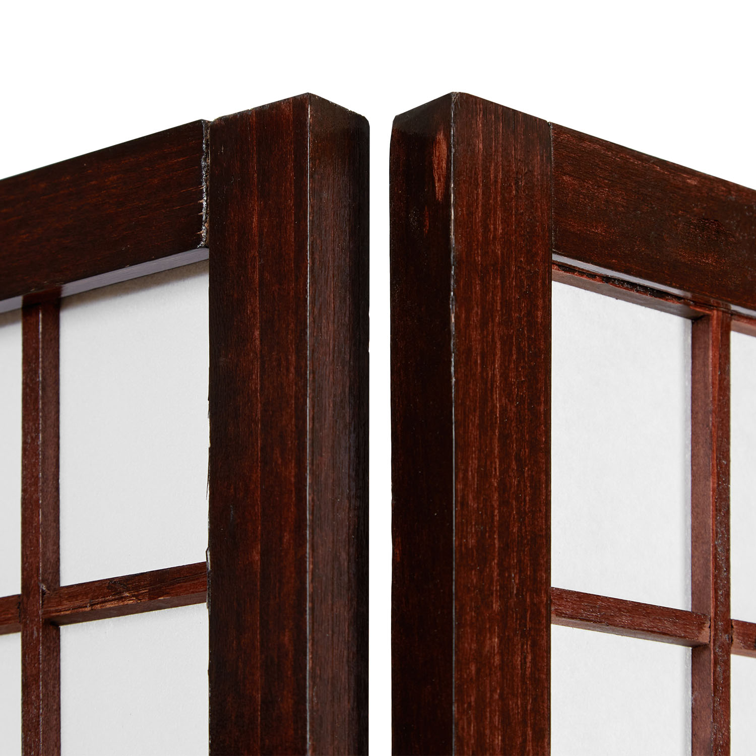 Paravent Brown Bamboo Shoji Rice Paper White | 4-panel | Wood | Room Divider Partition Privacy Screen