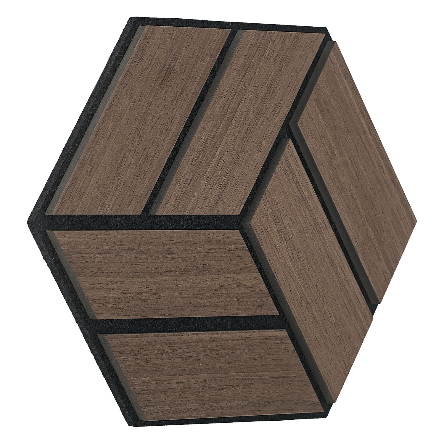 Acoustic Panels Wall Panels Hexagon Honeycomb 30 x 26 cm Brown Walnut | Wood | 20-piece Set | 3D