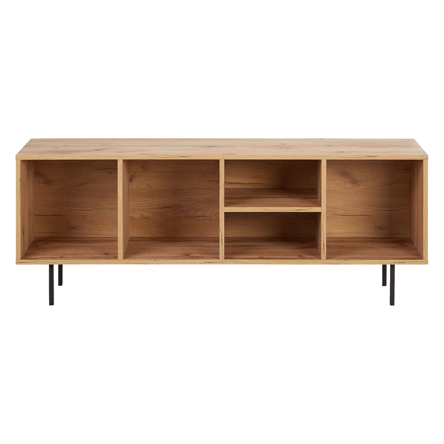 TV Board 140x35,5 cm Wood Oak TV Cabinet Lowboard Sideboard TV Bench Industrial Style