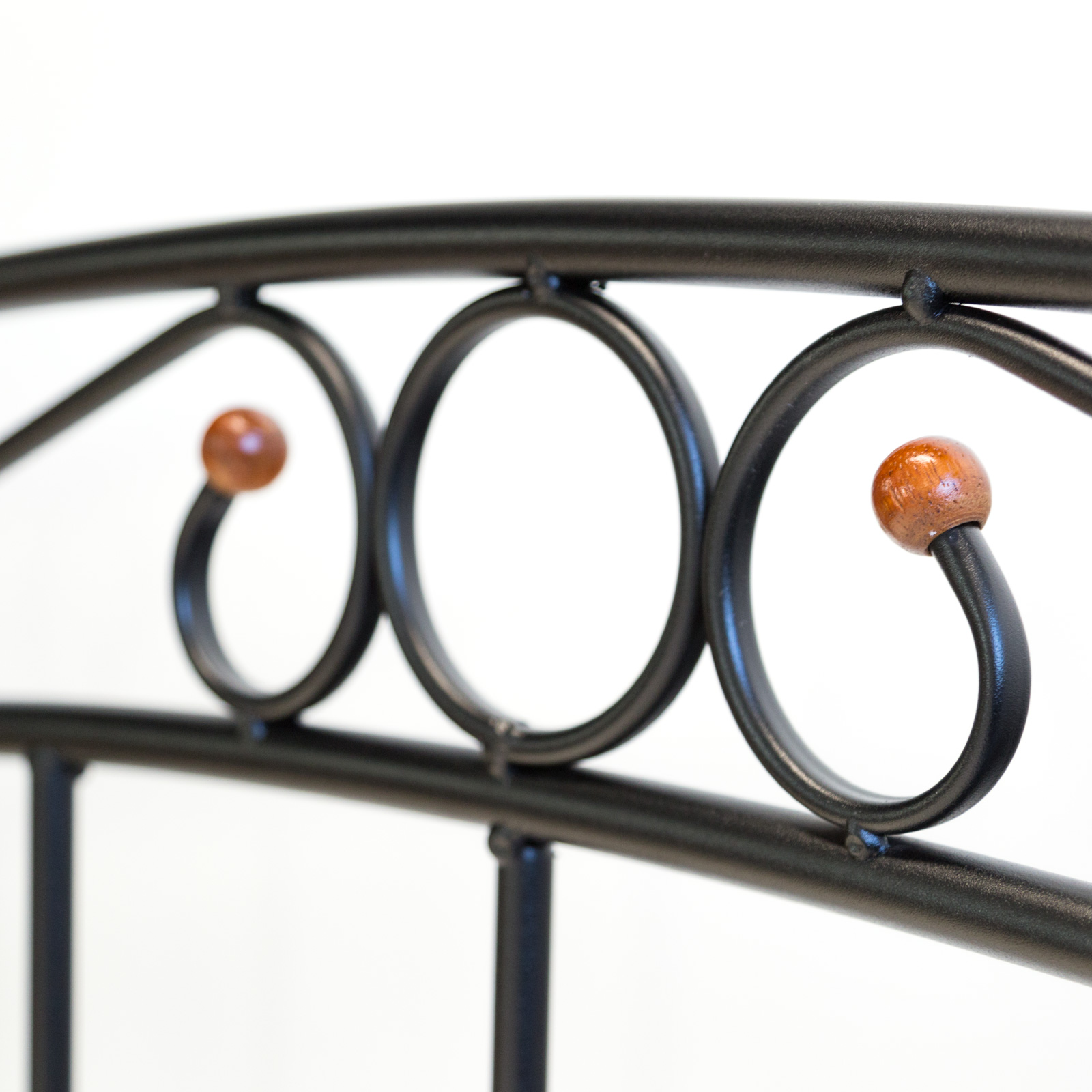 Design Iron Bed Double 180 x 200Wood Slatted black brown bed frame 916