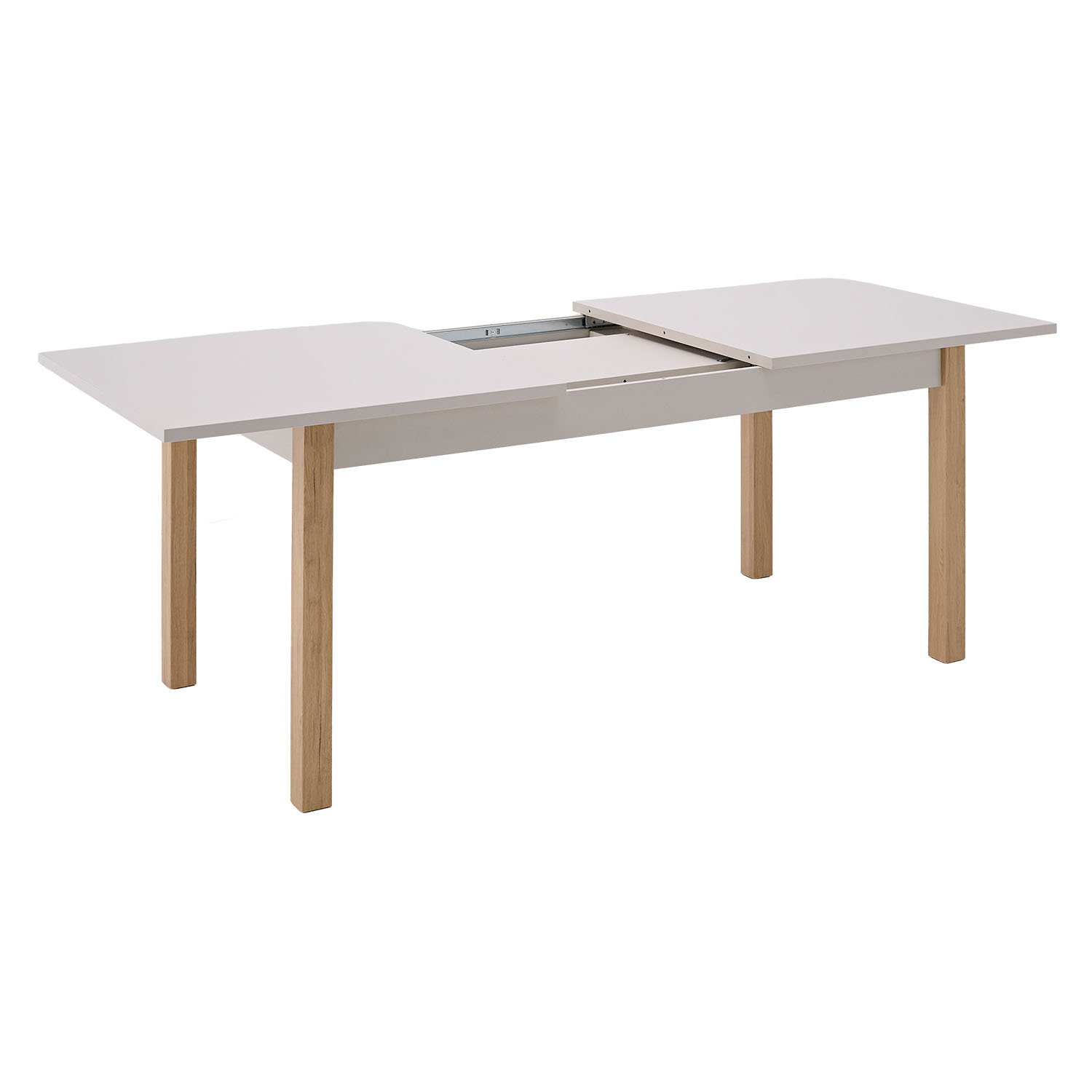 Modern Dining Table Kitchen Table Wooden Table 160x80 cm Beige Grey 8 Seater Extendable