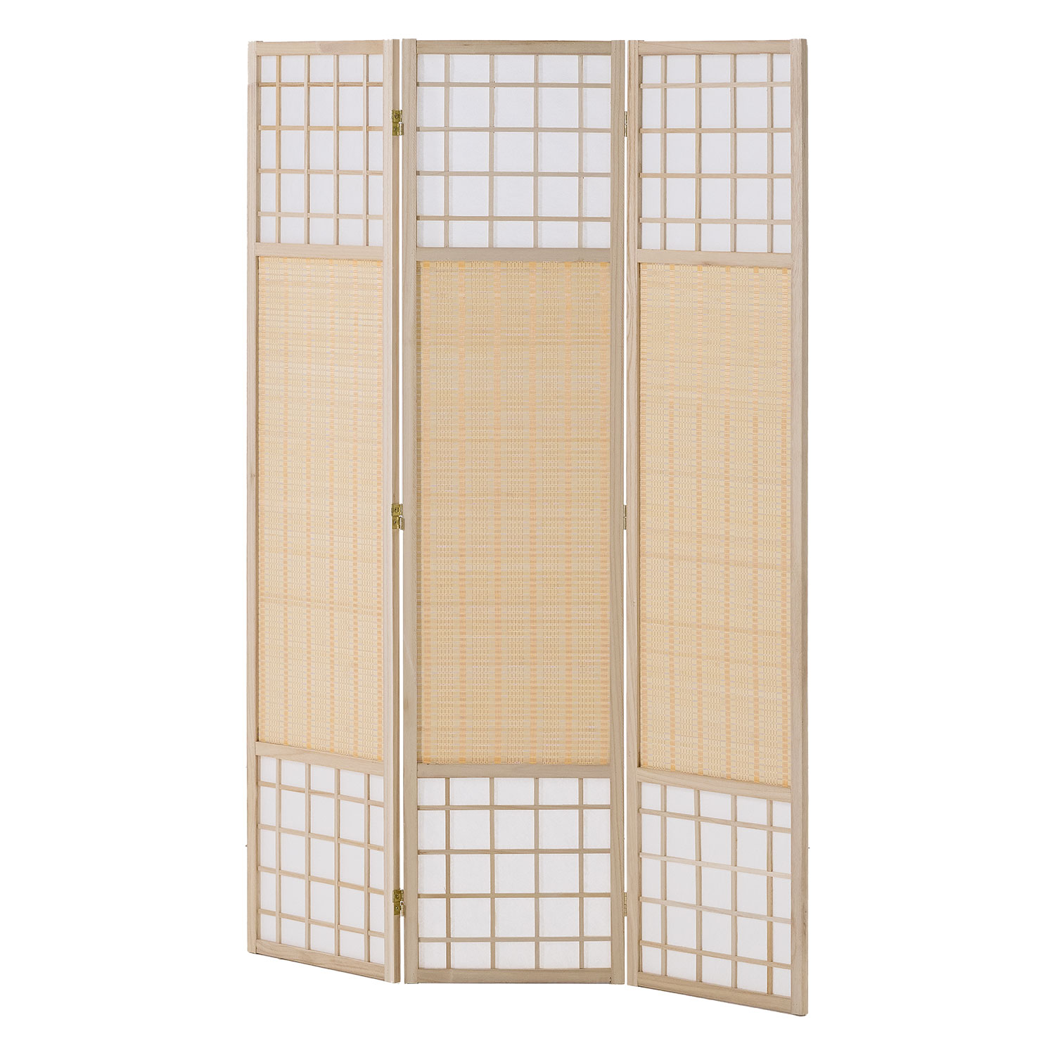 Paravent Natural Bamboo Slats | 3-panel | Wood | Shoji Room Divider | Partition Privacy Screen