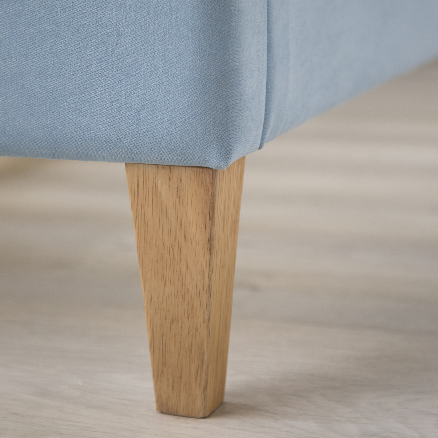 Upholstered Bed Fabric Double Bed 140x200 cm with Slatted Frame Blue