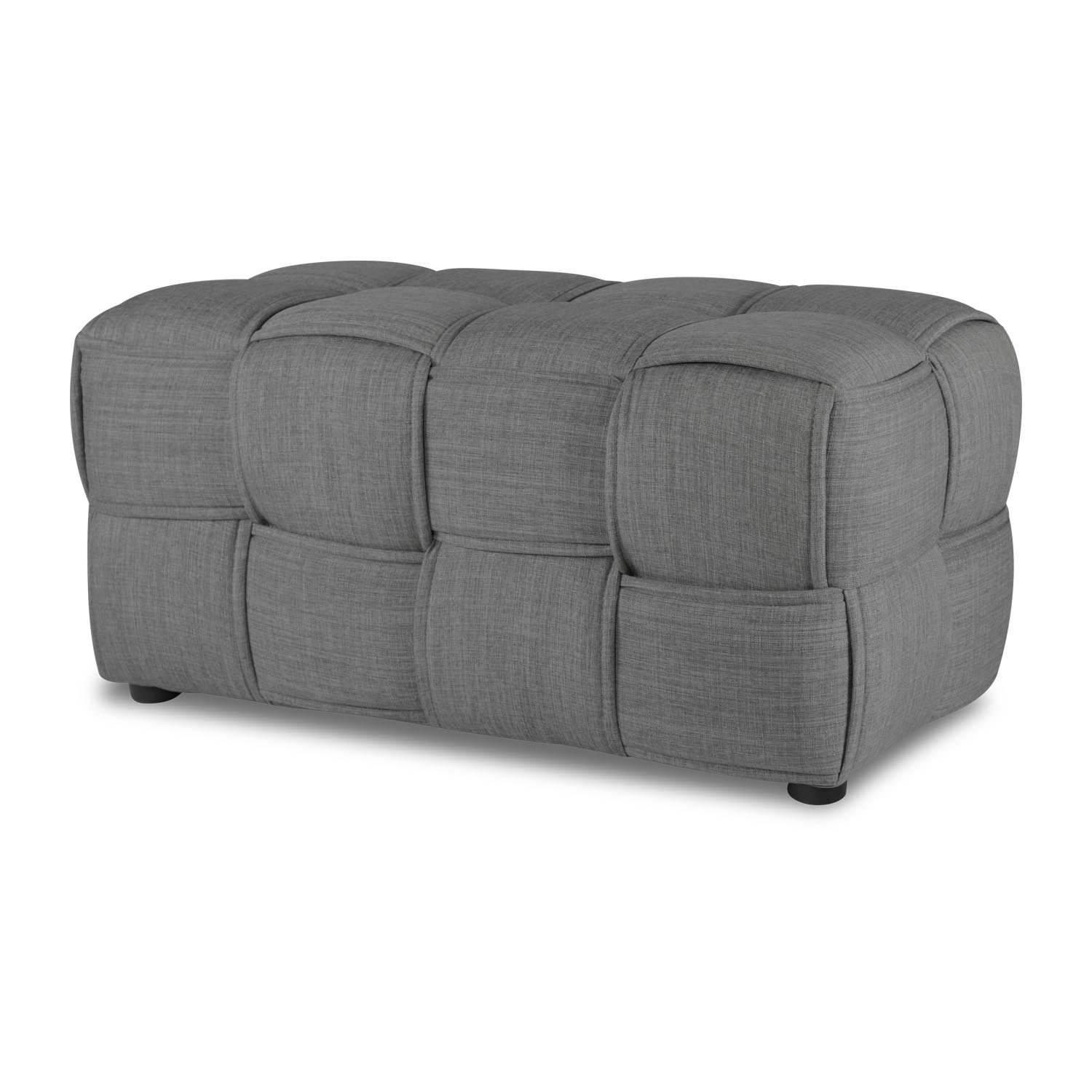 Bench Stool Grey 2 Seater Cube Seat Upholstered Stool Upholstery Chair