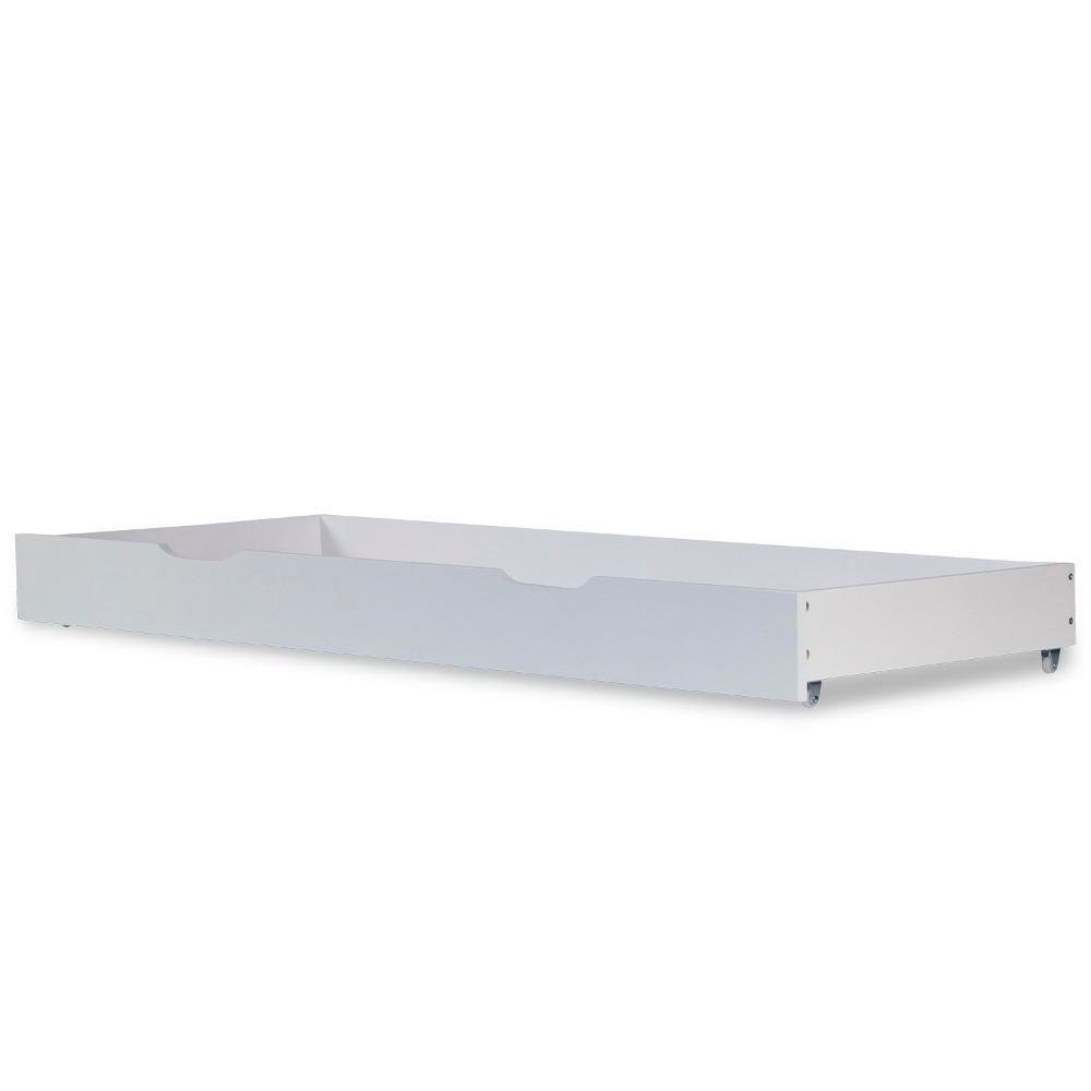 Wooden Bed Drawer Pull-Out Bed Box Storage with Castors White