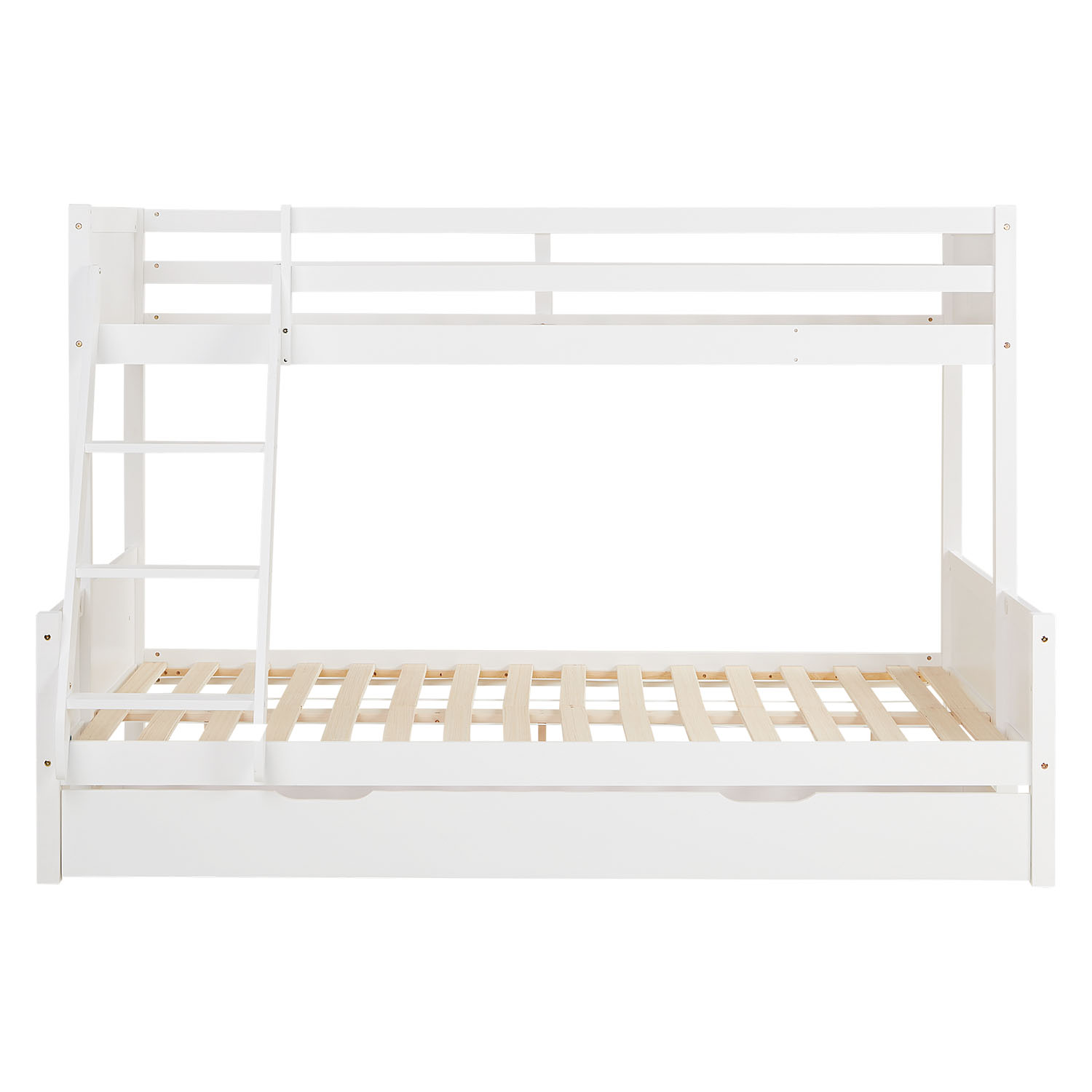 Bunk Bed with 2 Mattresses Kids Bed 90x200 and 140x200 cm White Wood Cabin Bed High Sleeper Bed Loft Bed Childrens Bed Twin Bed Drawer