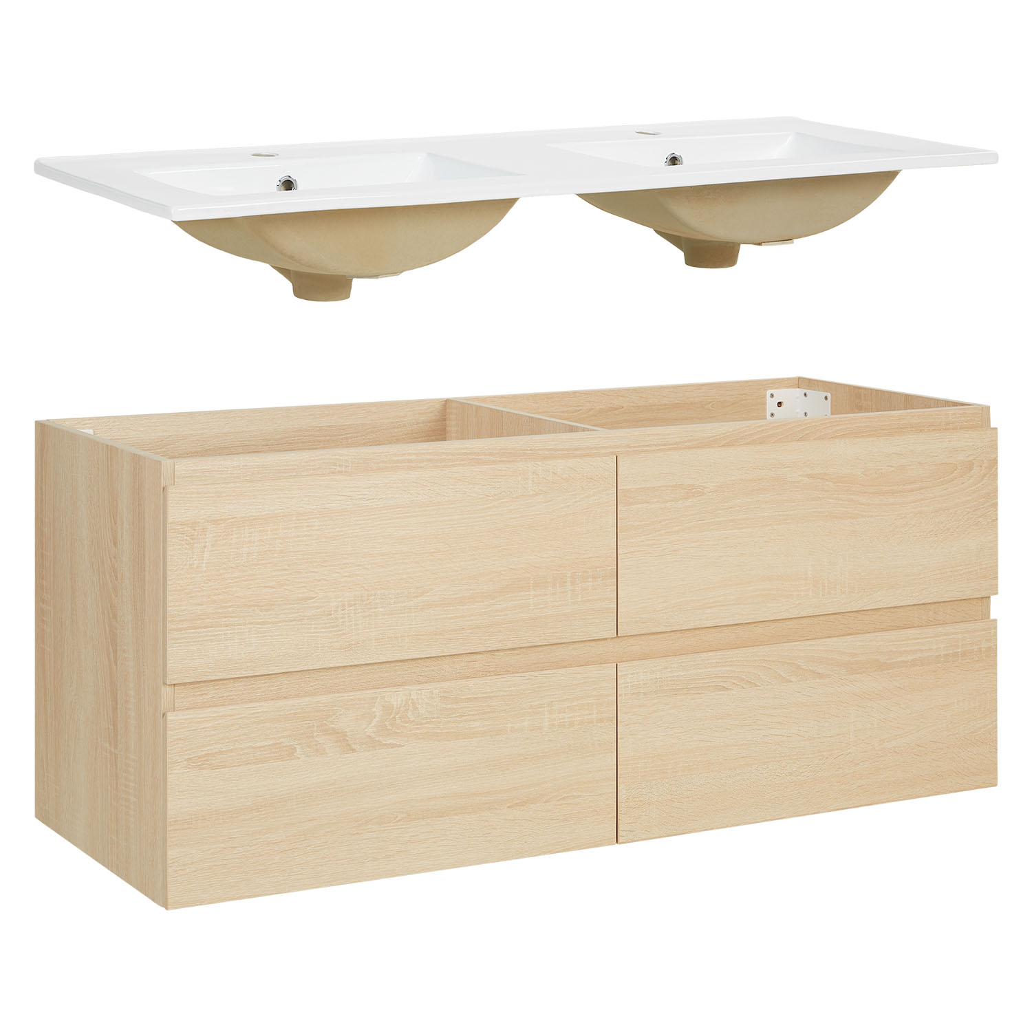 Bathroom cabinet 60 80 120 cm Wood Oak Storage Vanity unit Bathroom furniture Sink unit Washroom wall cabinet Bathroom mirror