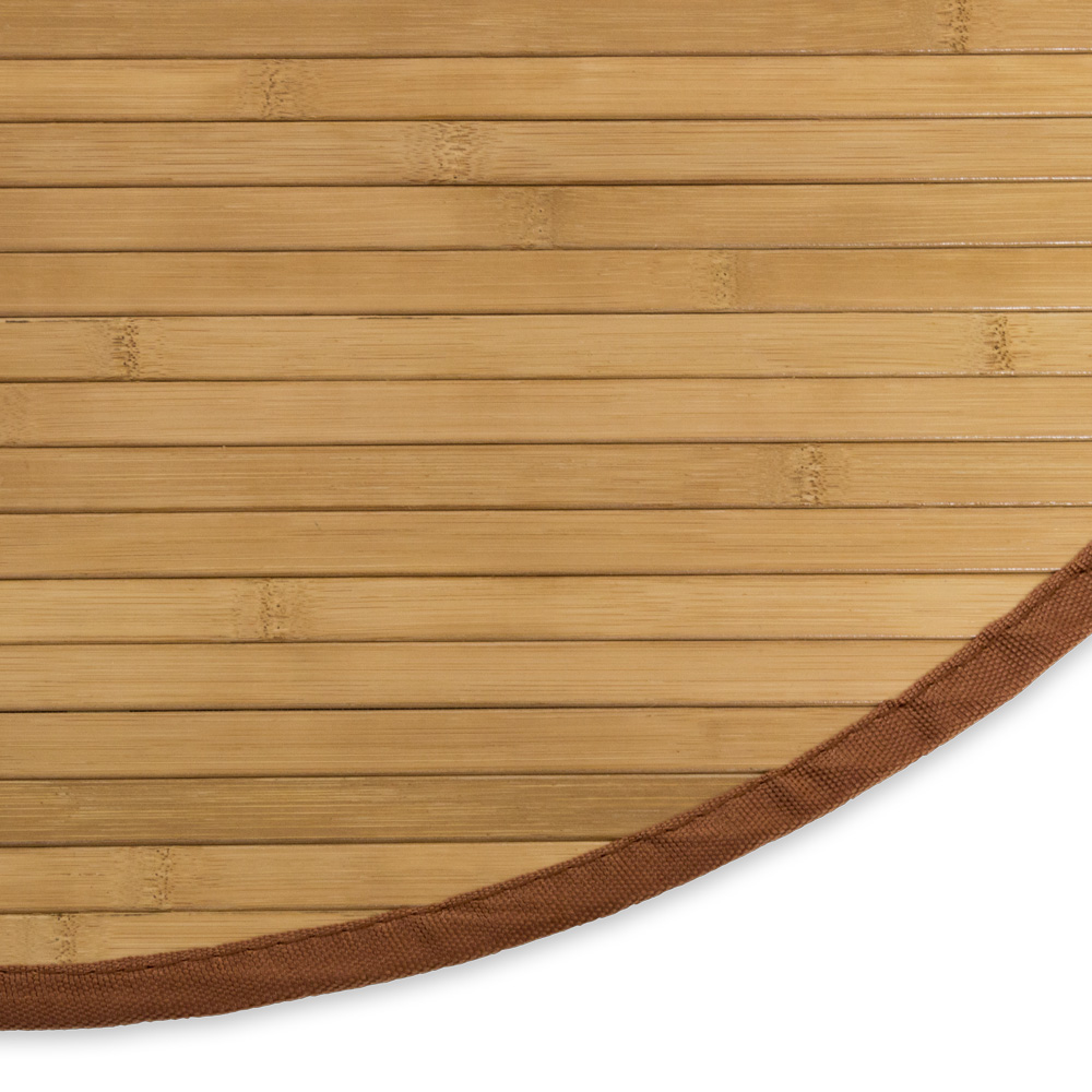 Bamboo carpet Rug 120 cm round in brown