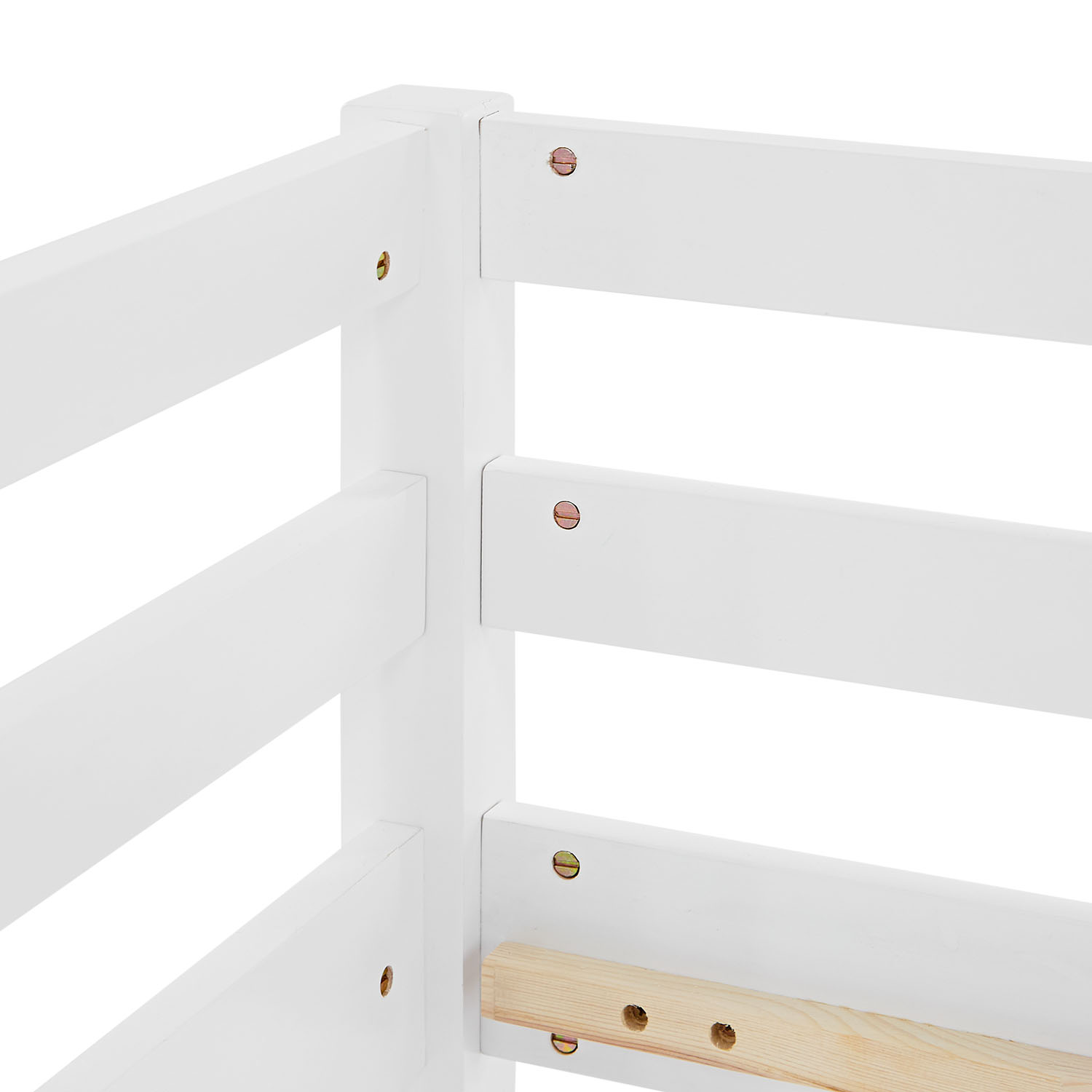 Loft Bed Kids 90x200 cm White | Slide | without Slatted Frame