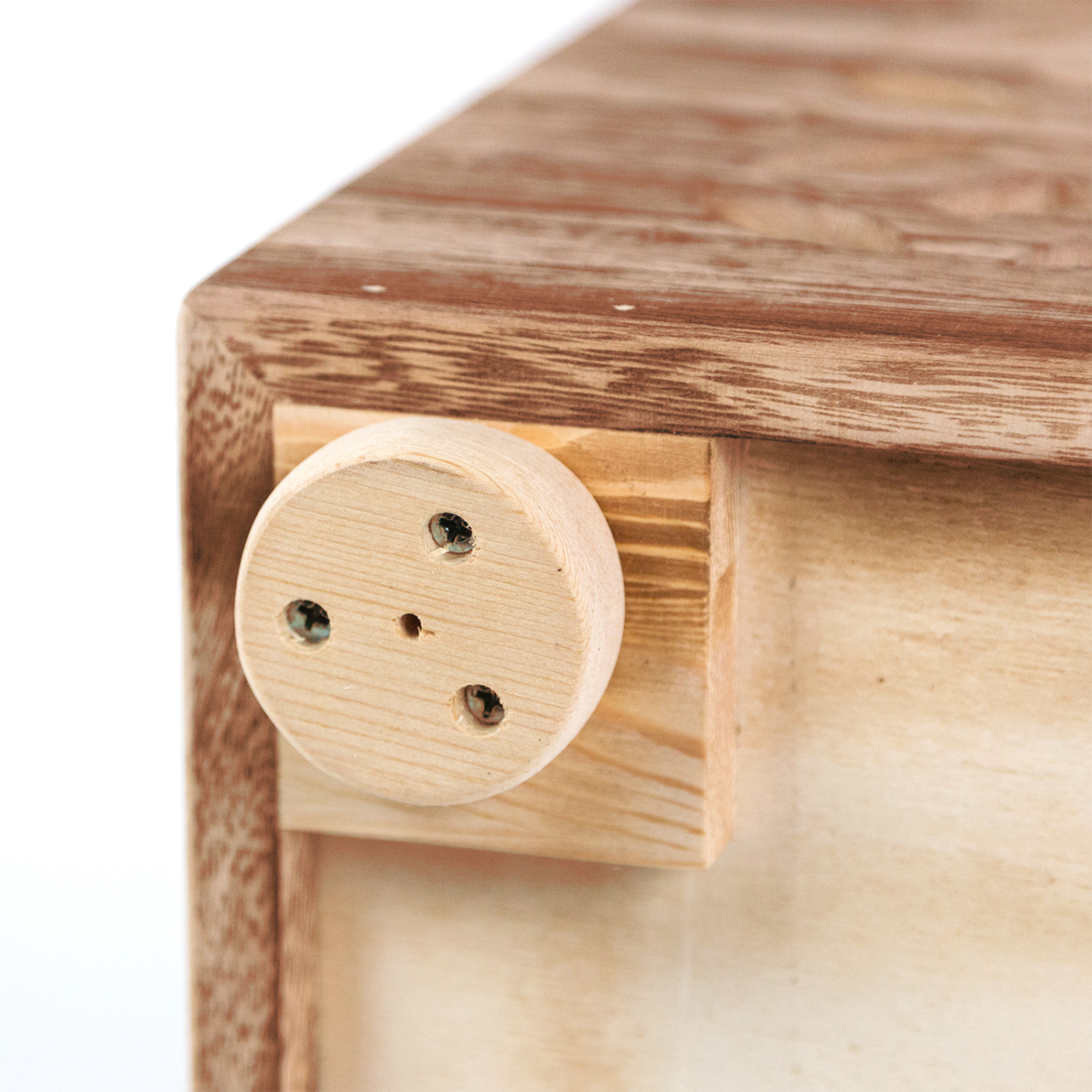Side table wood cube bedside light