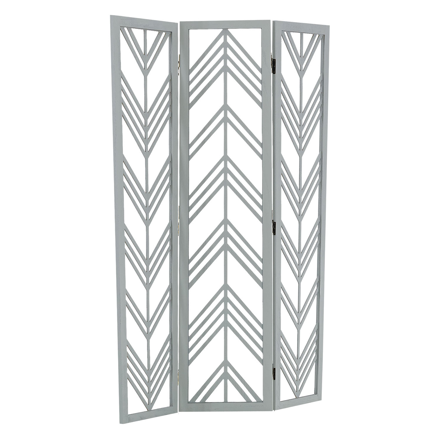 Paravent Grey | 3-panel | Wood | Room Divider Partition Privacy Screen