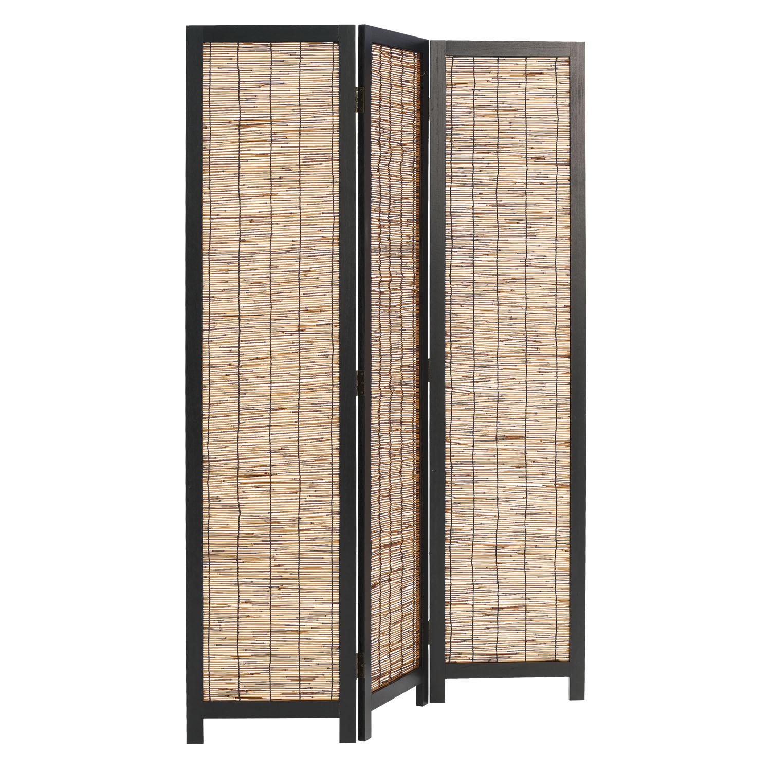 Paravent Black Wooden | 3-panel | Willow | Room Divider Partition Privacy Screen