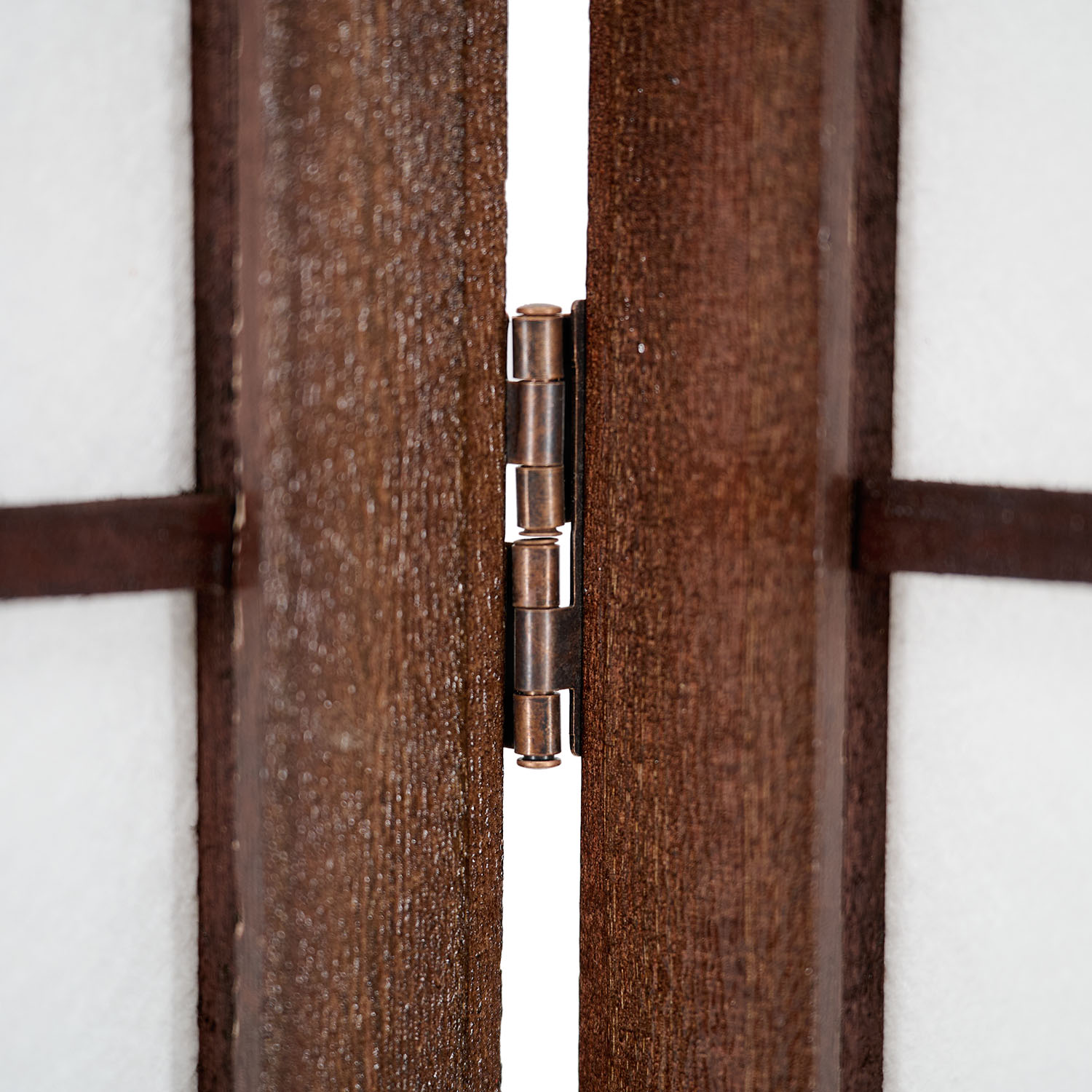 Brown 3-panel folding screen – bamboo & shoji rice paper, 200 cm
