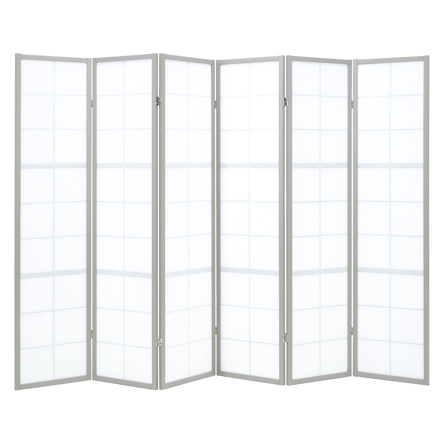 Paravent Grey Shoji | 6-panel | Wood | Room Divider | Partition Privacy Screen
