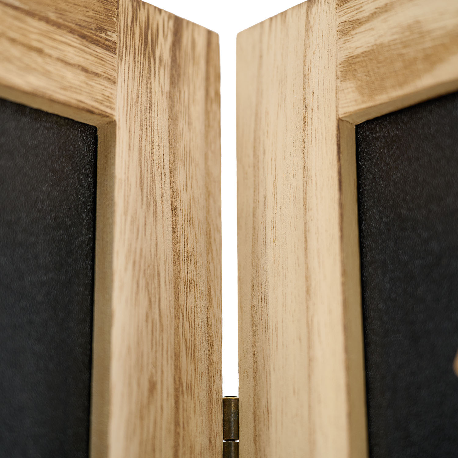 3-Panel "Nature" Folding Screen – Room Divider with Black Accents