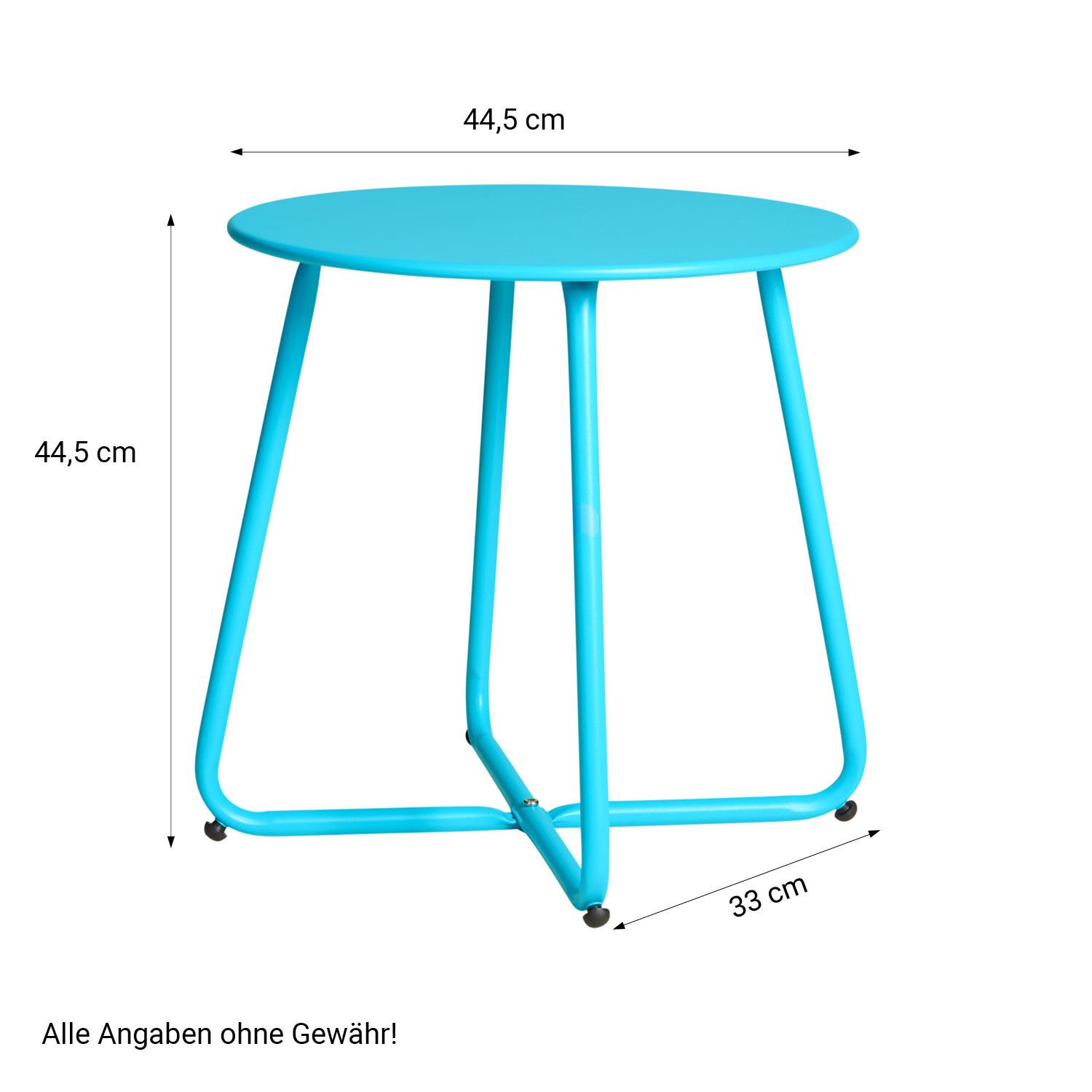 Coffee table Side table Round Garden Table Blue Metal Small table Outdoor table Bistro table