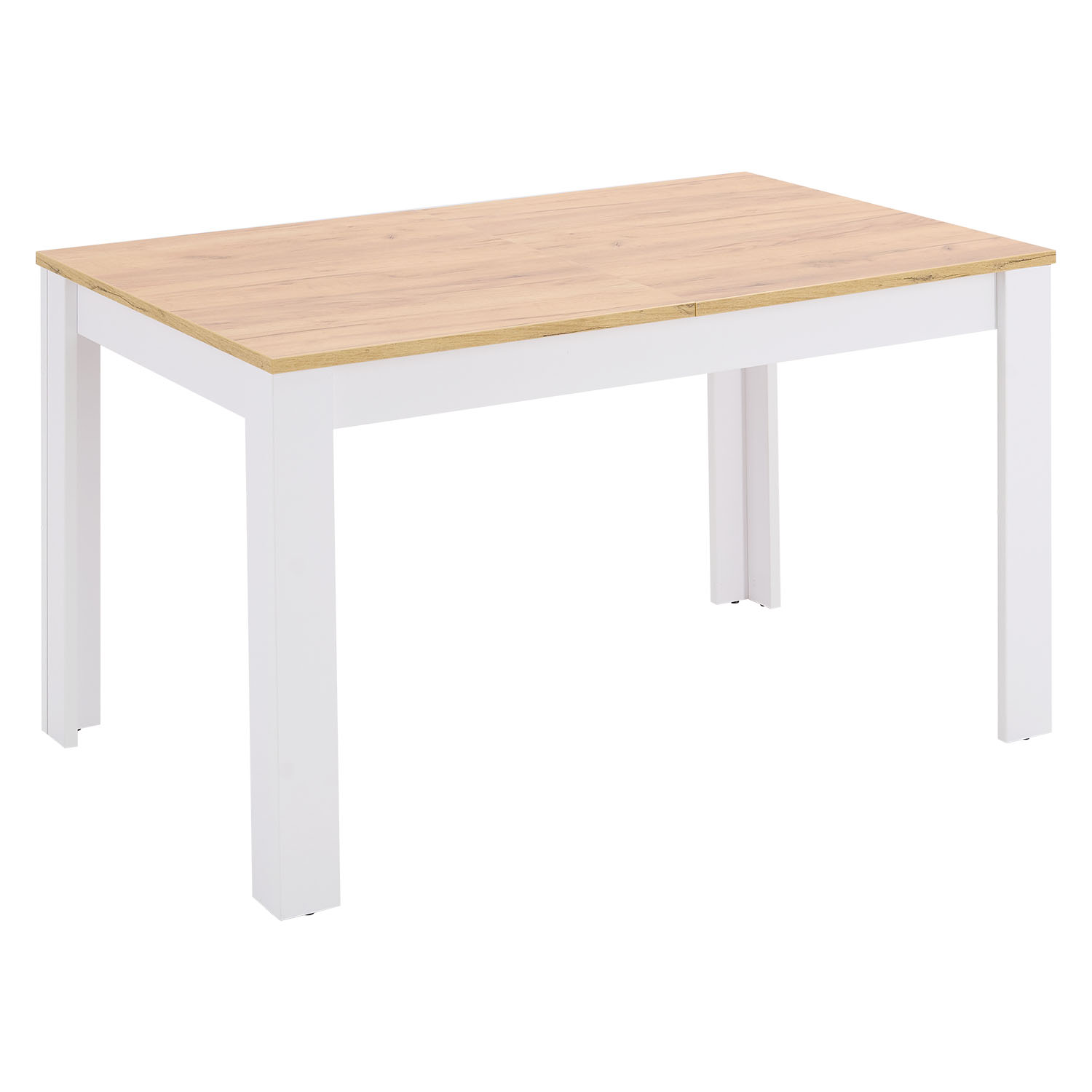 Modern Dining Table Kitchen Table White Wooden Table 135x86 cm Wotan Oak 8 Seater Extendable