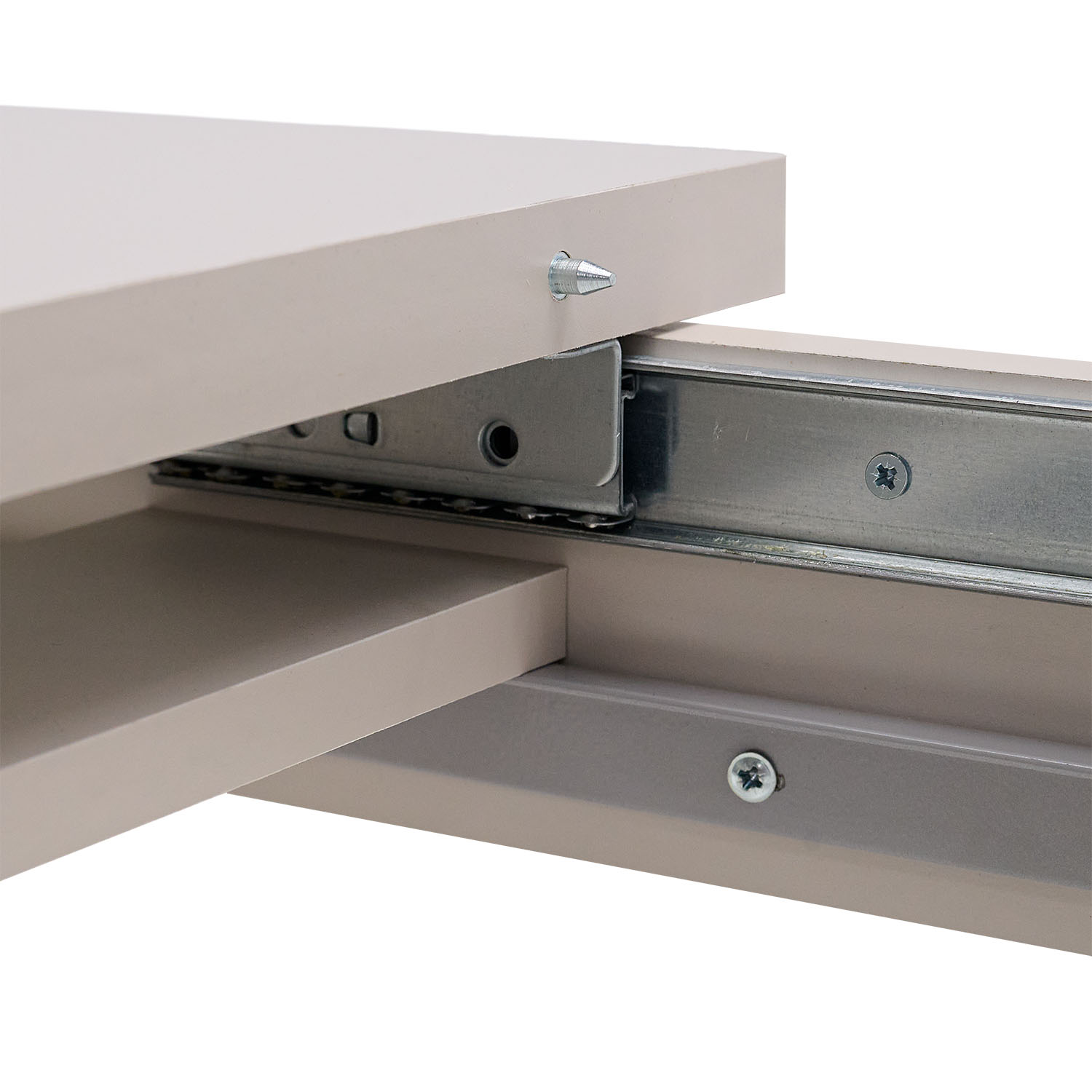 Modern Dining Table Kitchen Table Wooden Table 160x80 cm Beige Grey 8 Seater Extendable