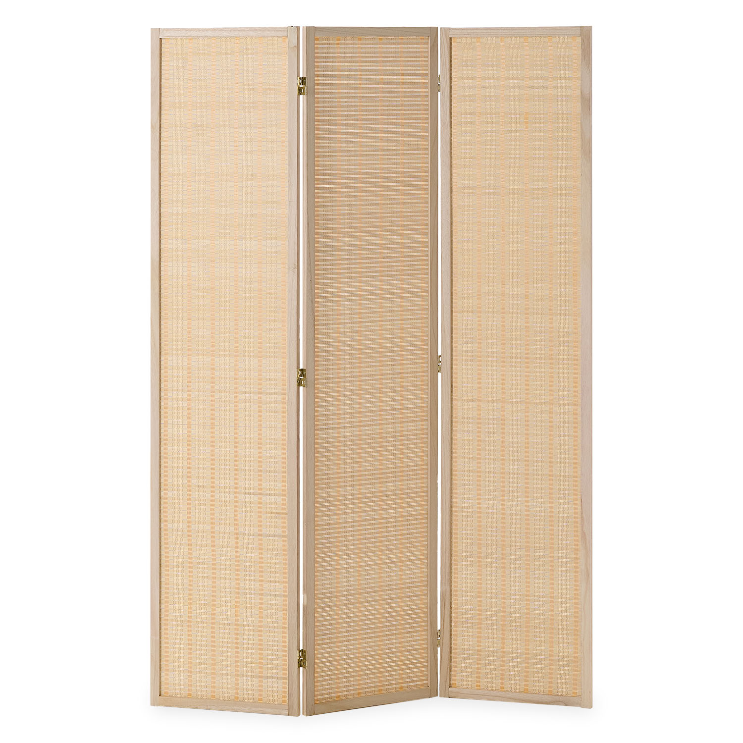 Paravent Natural Bamboo Slats | 3-panel | Wood | Room Divider Partition Privacy Screen