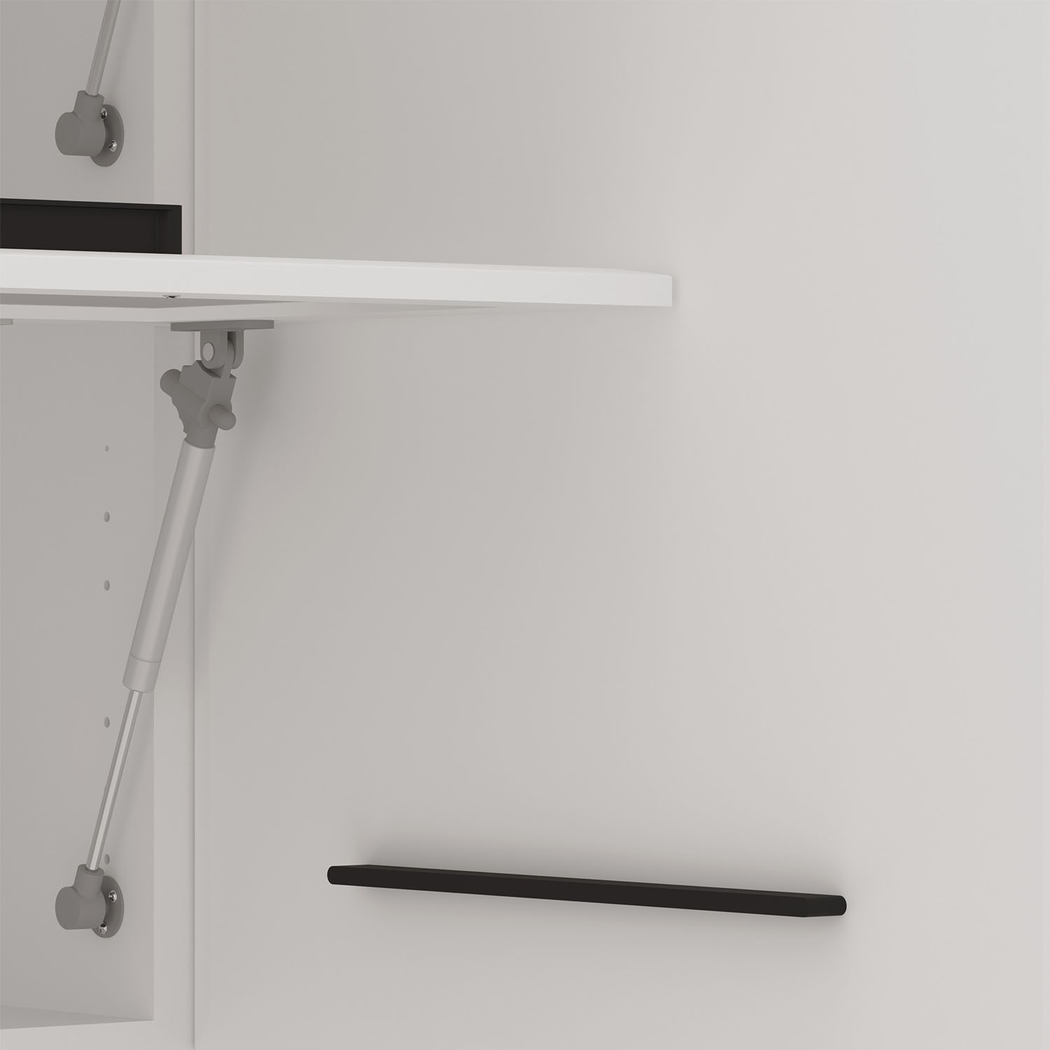 200 cm White Kitchen Unit – Modern Kitchen Unit Without Appliances, Featuring Storage Space