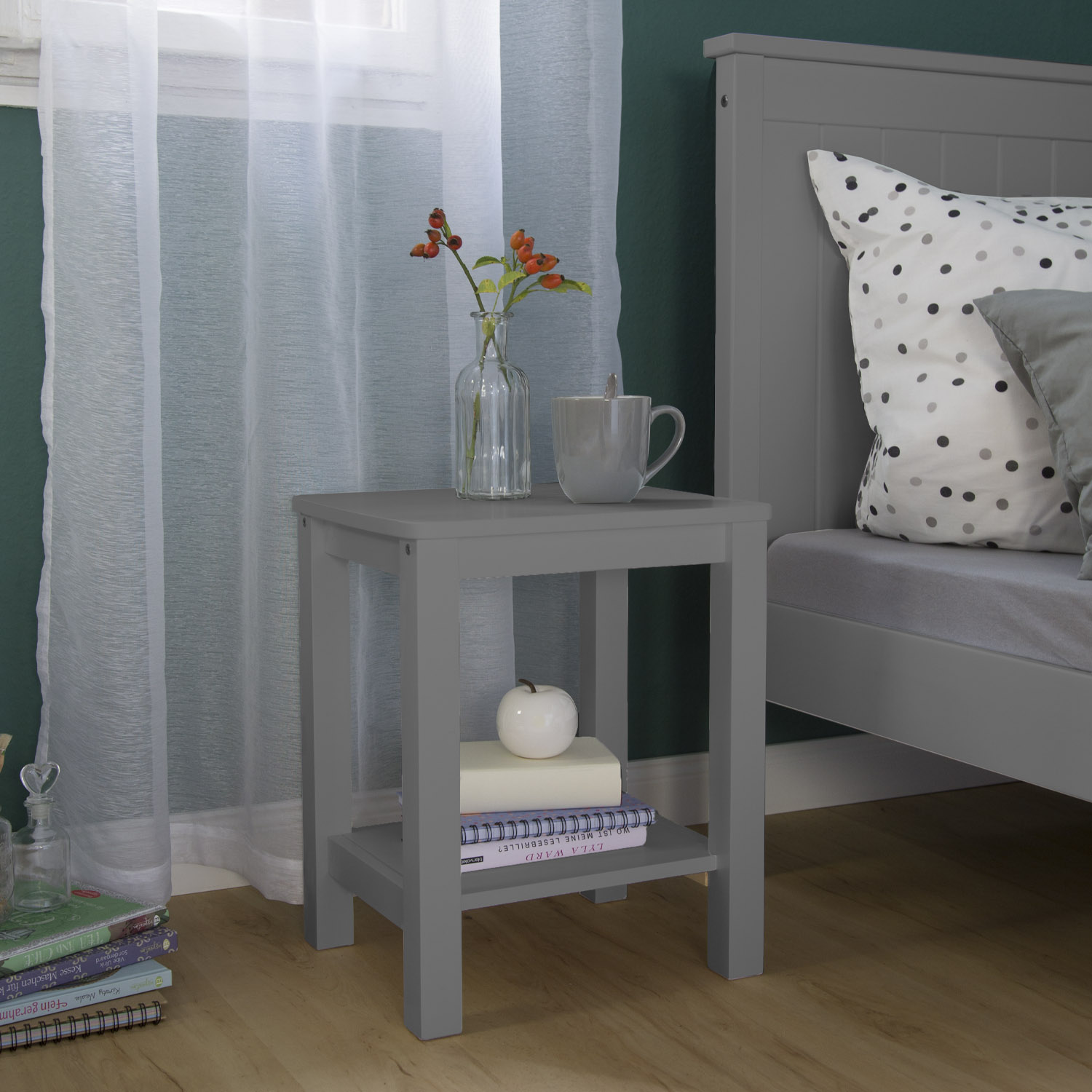 Bedside table grey Sofa Table Wooden Nightstand