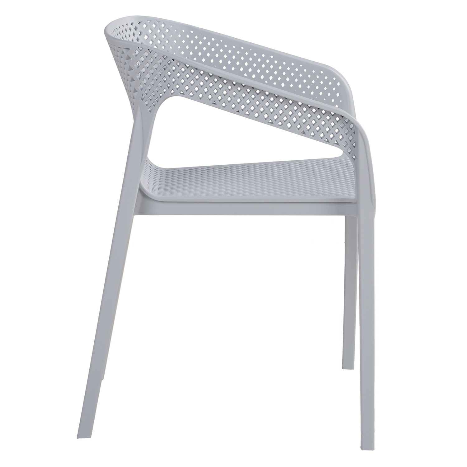 Set of 4 Garden chair with armrests Camping chairs Grey Outdoor chairs Plastic Egg chair Lounger chairs Stacking chairs
