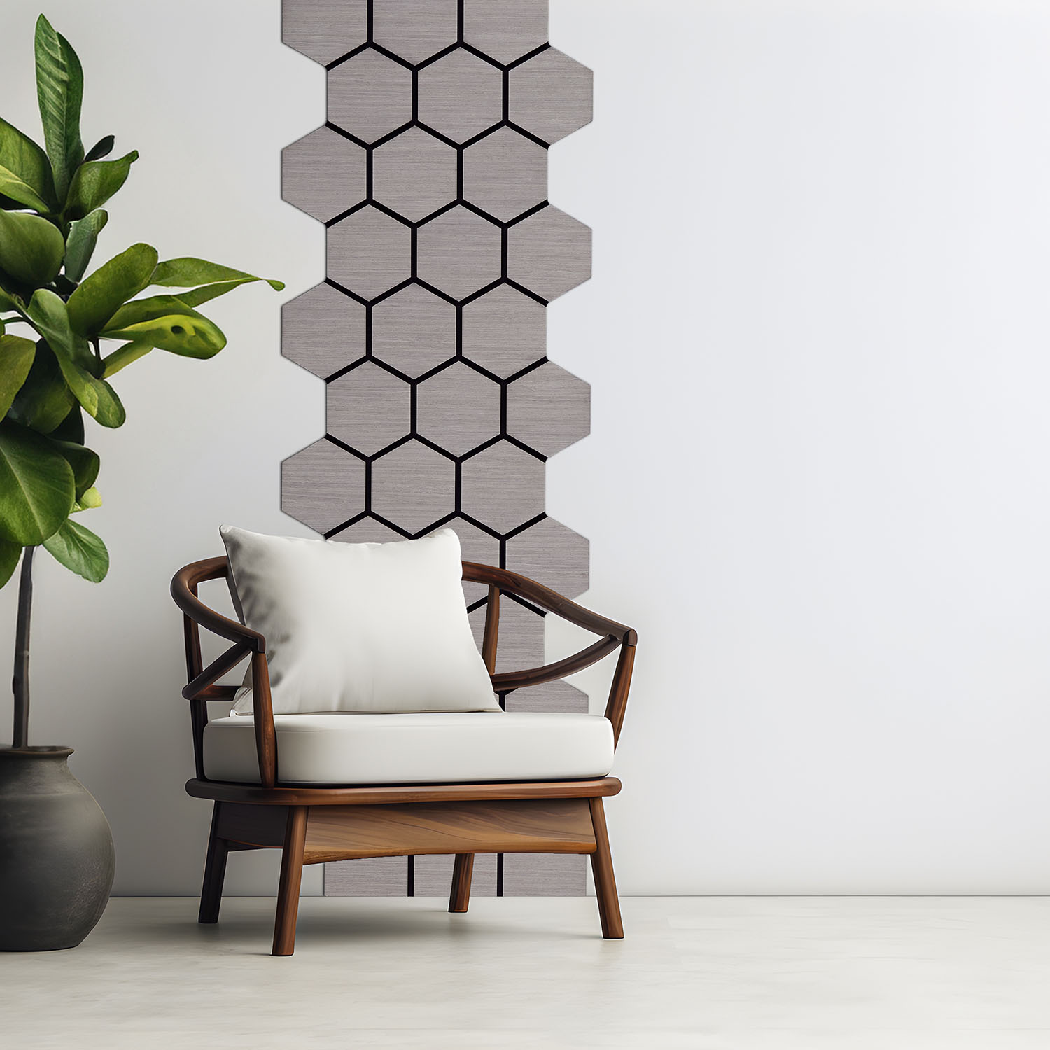 Acoustic Panels Wall Panels Hexagon Honeycomb 76 x 62 cm Gray | Wood | 8-piece Set | 3D
