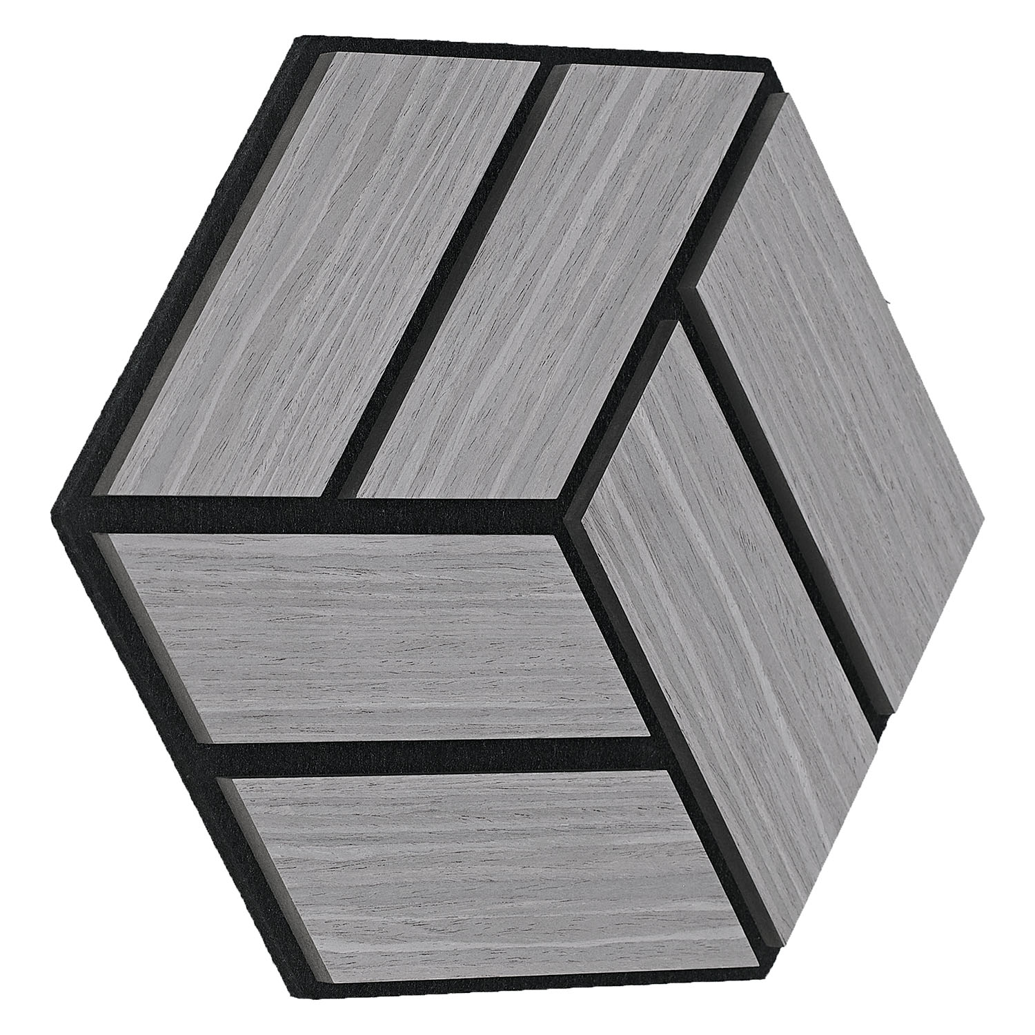Acoustic Panels Wall Panels Hexagon Honeycomb 30 x 26 cm Grey | Wood | 12-piece Set | 3D