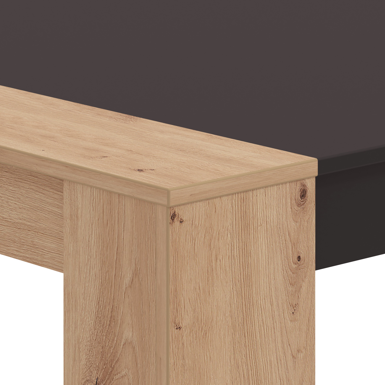 Modern Dining Table 154x90 cm Kitchen Table Wooden Table Oak Black 6 Seater