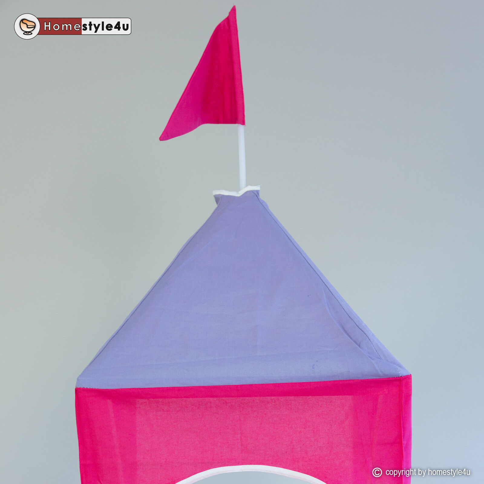 Loft Bed Kids 90x200 cm White with Curtain in Pink | Tower | Slide | without Slatted Frame