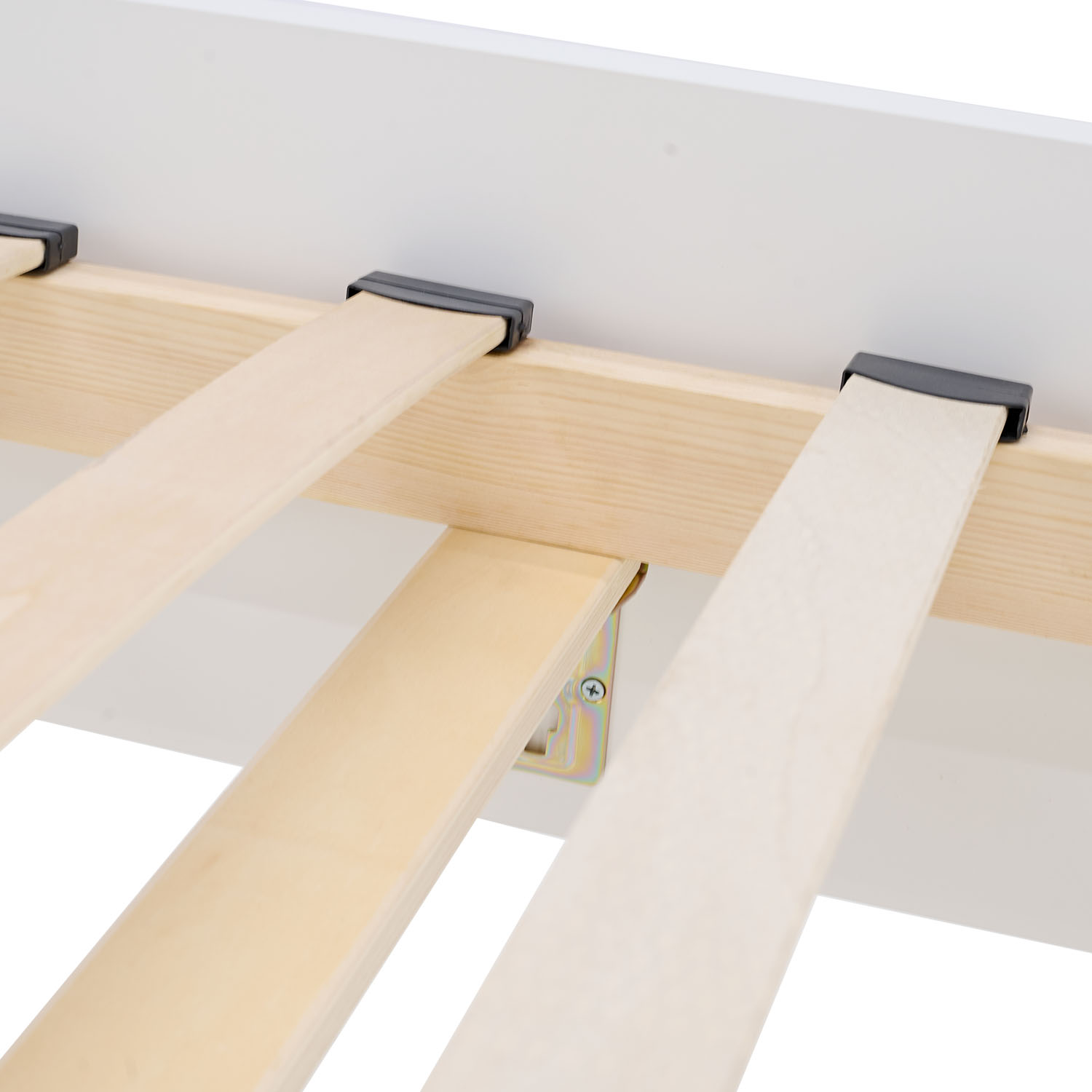 Comfort Bed 90x200 cm White | Senior Bed Height Adjustable with Slatted Frame | Single Bed | Wood