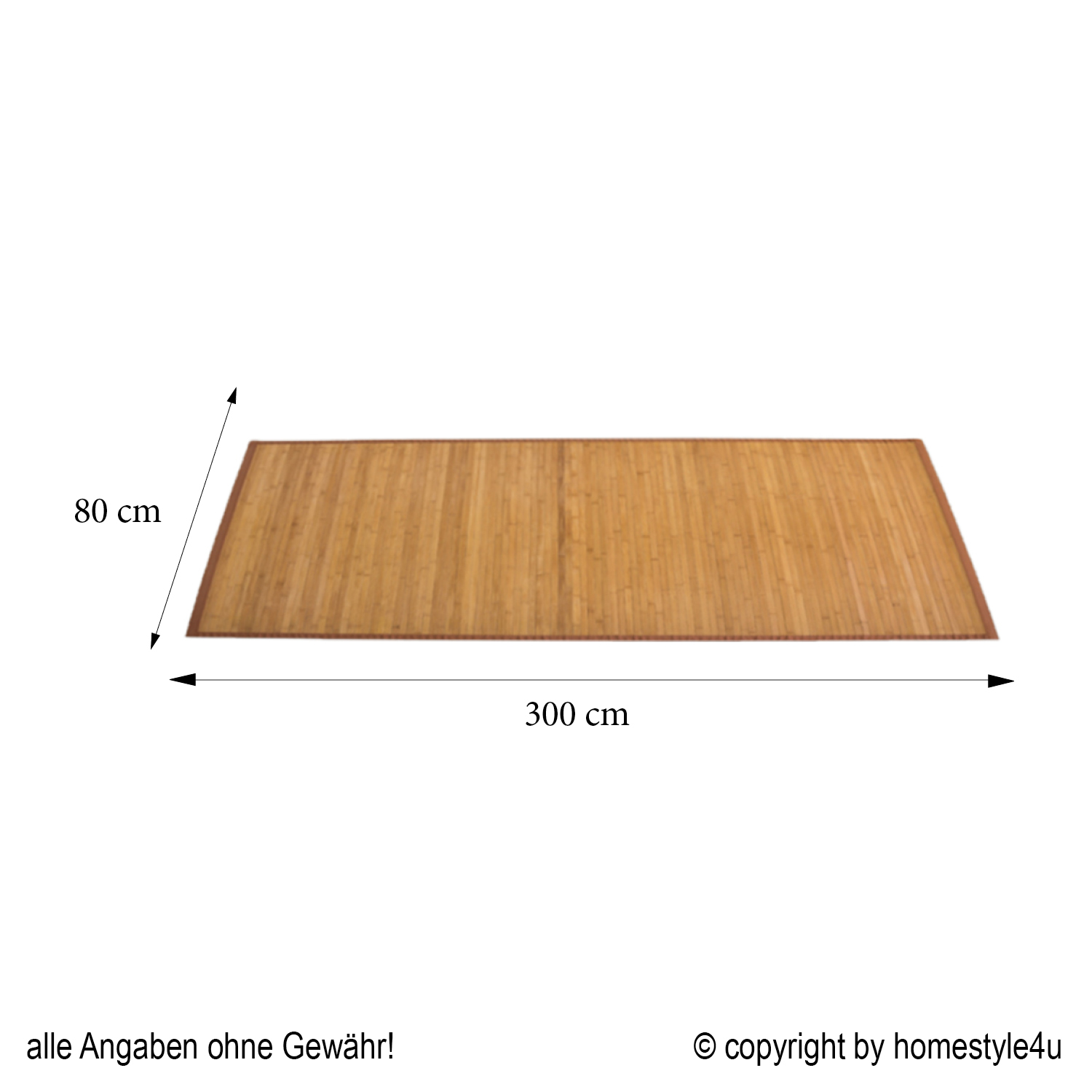 Bamboo carpet Rug 80 x 300 in brown