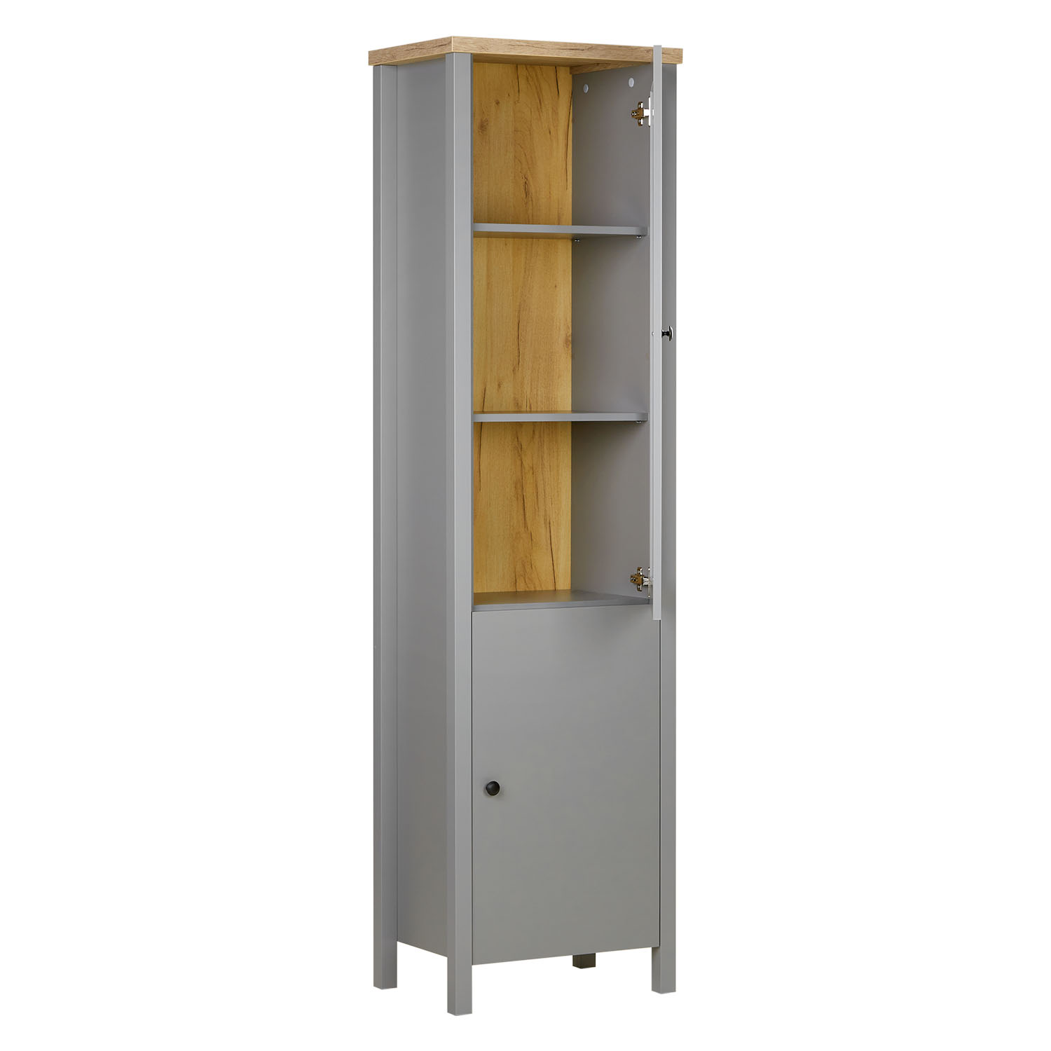 Showcase Highboard Modern Grey Cabinet Living room cabinet Natural Wood