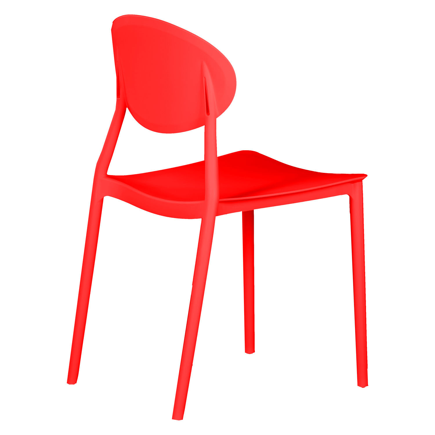 Garden chair Set of 4 Camping chairs Red Outdoor chairs Plastic Stacking chairs Kitchen chairs