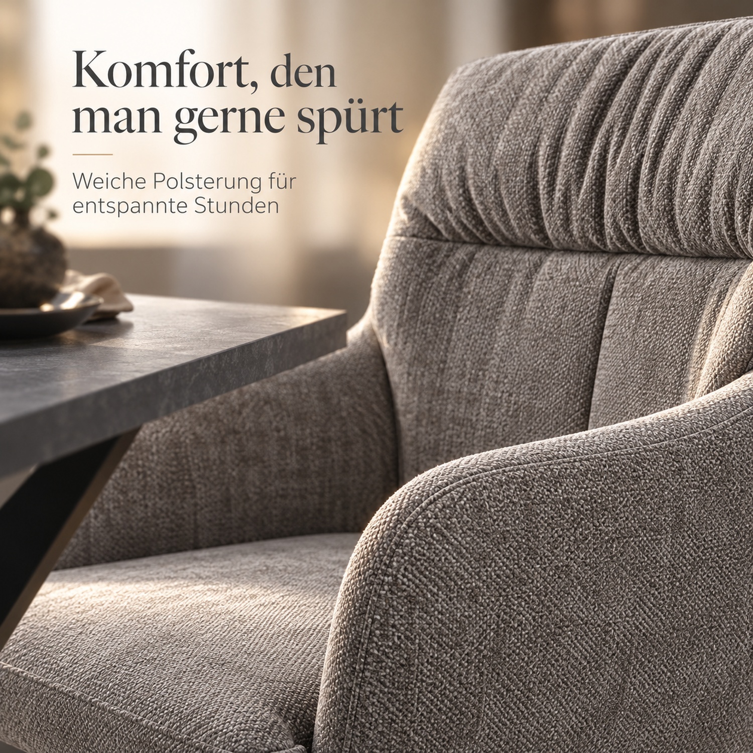 5-piece dining set: swivel upholstered chairs in gray with armrests & anthracite dining table (180 x 90 cm) with metal frame