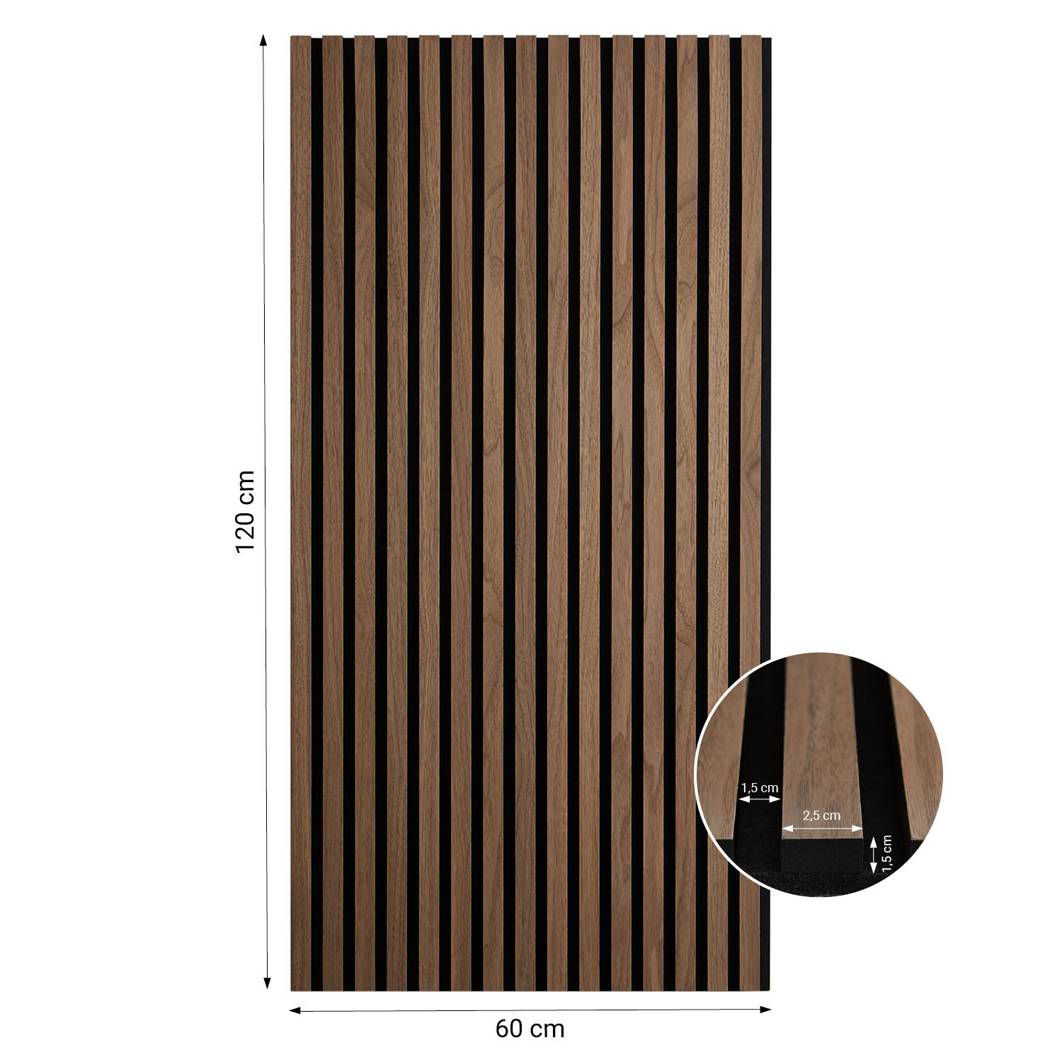 1, 2 or 4 Wall panels 60 x 60 120 cm Brown Wood paneling for walls Acoustic panels Bedroom paneling Wall cladding Acoustic sound panels Sound proof panels