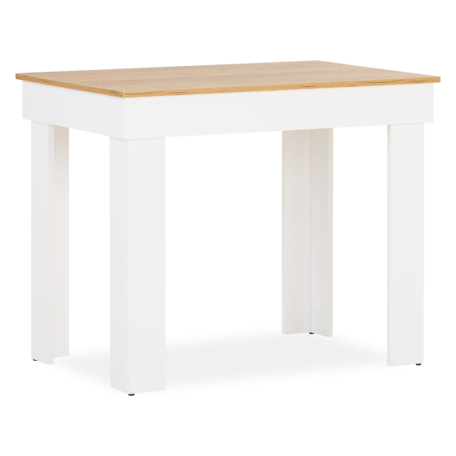 Table à Manager 90x60 cm Table Salle a Manger Table de Cuisine en Bois Chêne Blanc Table de Salon Salle de Séjour
