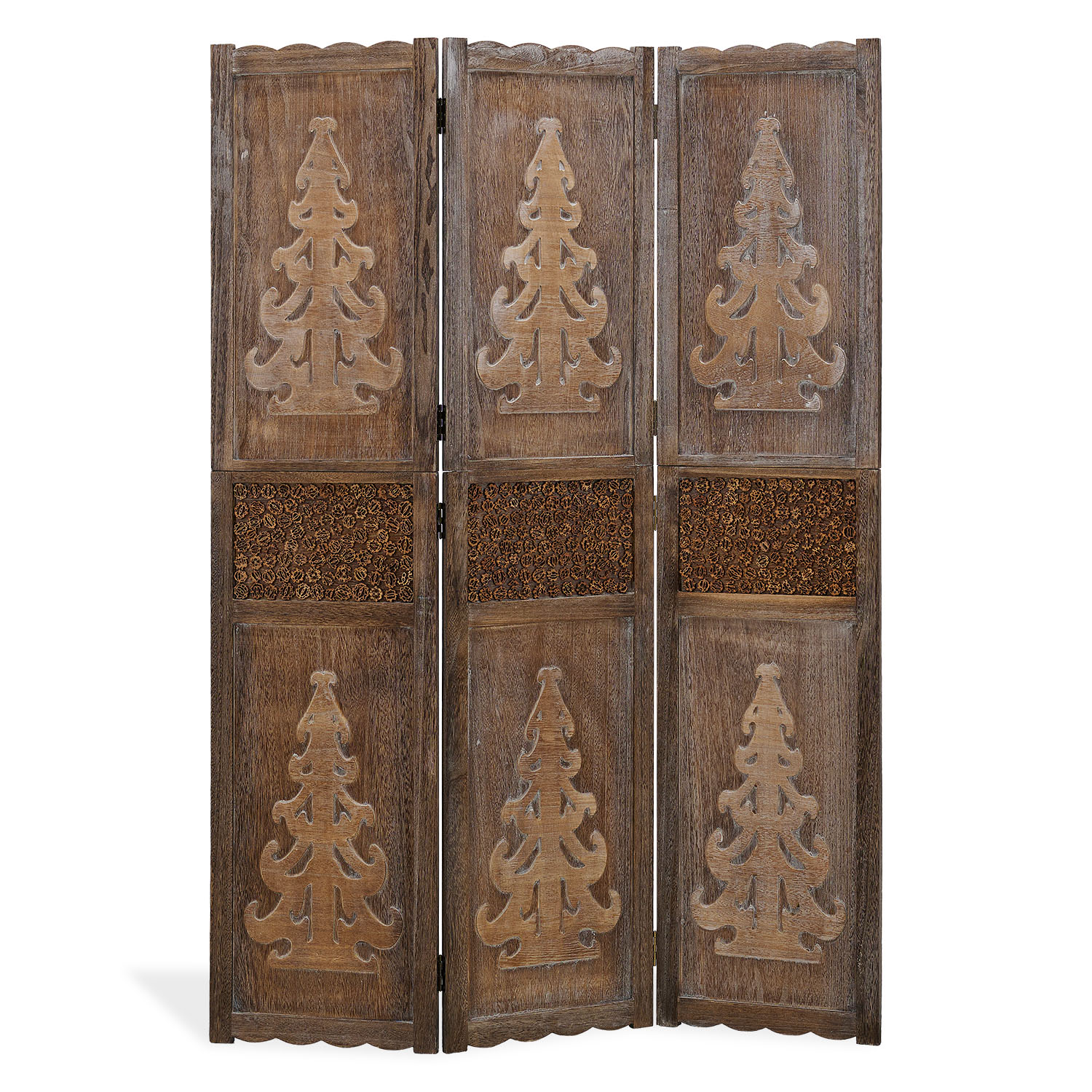 Paravent Brown Decorations | 3-panel | Wood | Room Divider Partition Privacy Screen