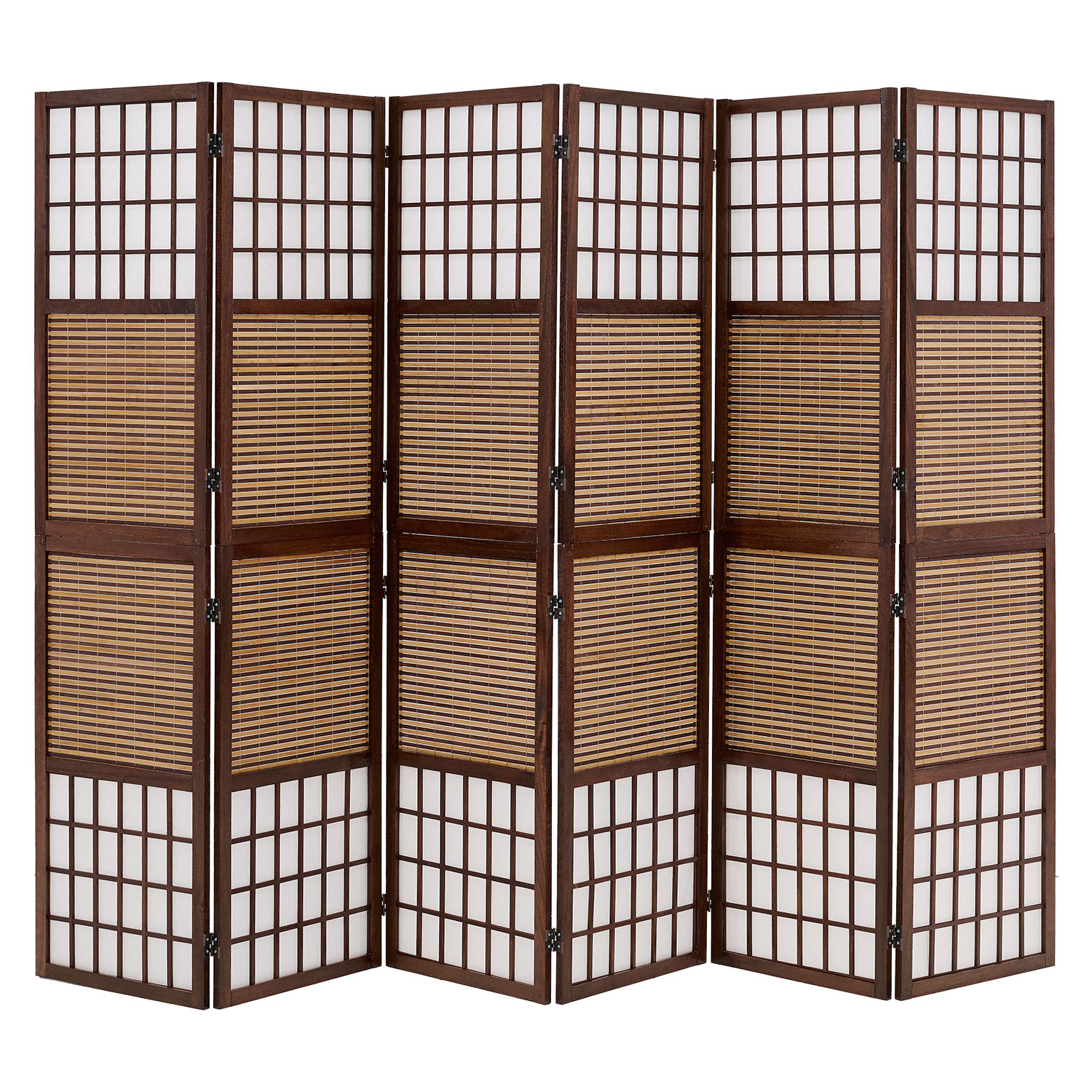 Paravent room divider 3 4 5 6 parts wood partition wall privacy screen black brown